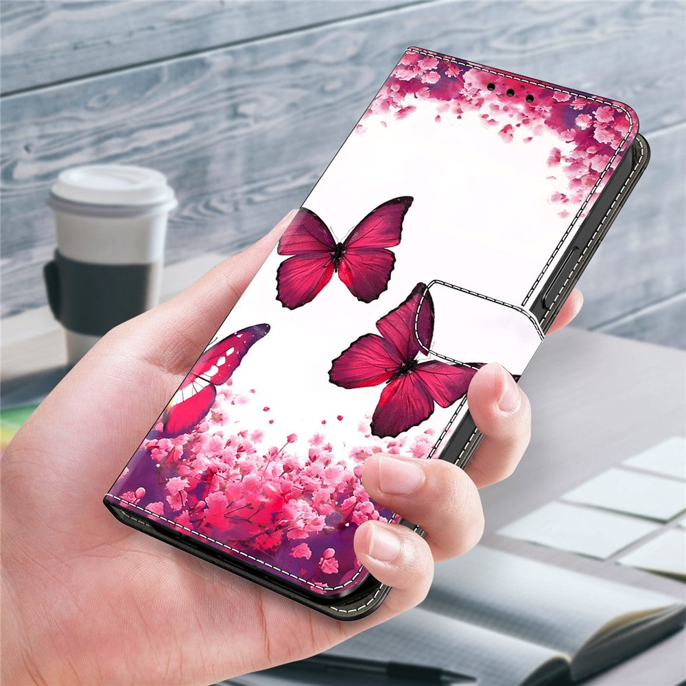 For Xiaomi Redmi Note 15 Pro 5G (Global) Case Foldable Stand Wallet Pattern Printing PU Leather Flip Phone Cover - Red Butterfly