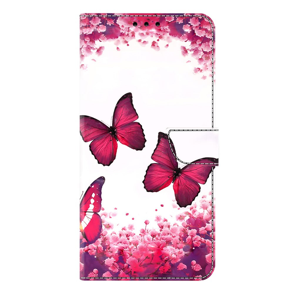 For Xiaomi Redmi Note 15 Pro 5G (Global) Case Foldable Stand Wallet Pattern Printing PU Leather Flip Phone Cover - Red Butterfly