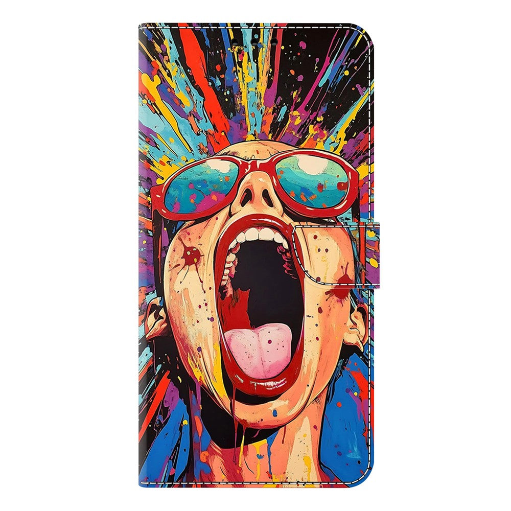 For Xiaomi Redmi Note 15 Pro 5G (Global) Case Foldable Stand Wallet Pattern Printing PU Leather Flip Phone Cover - Graffiti Scream