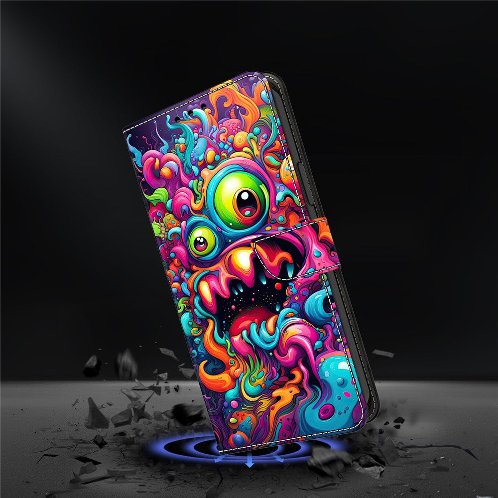 For Xiaomi Redmi Note 15 Pro 5G (Global) Case Foldable Stand Wallet Pattern Printing PU Leather Flip Phone Cover - Graffiti Qilin