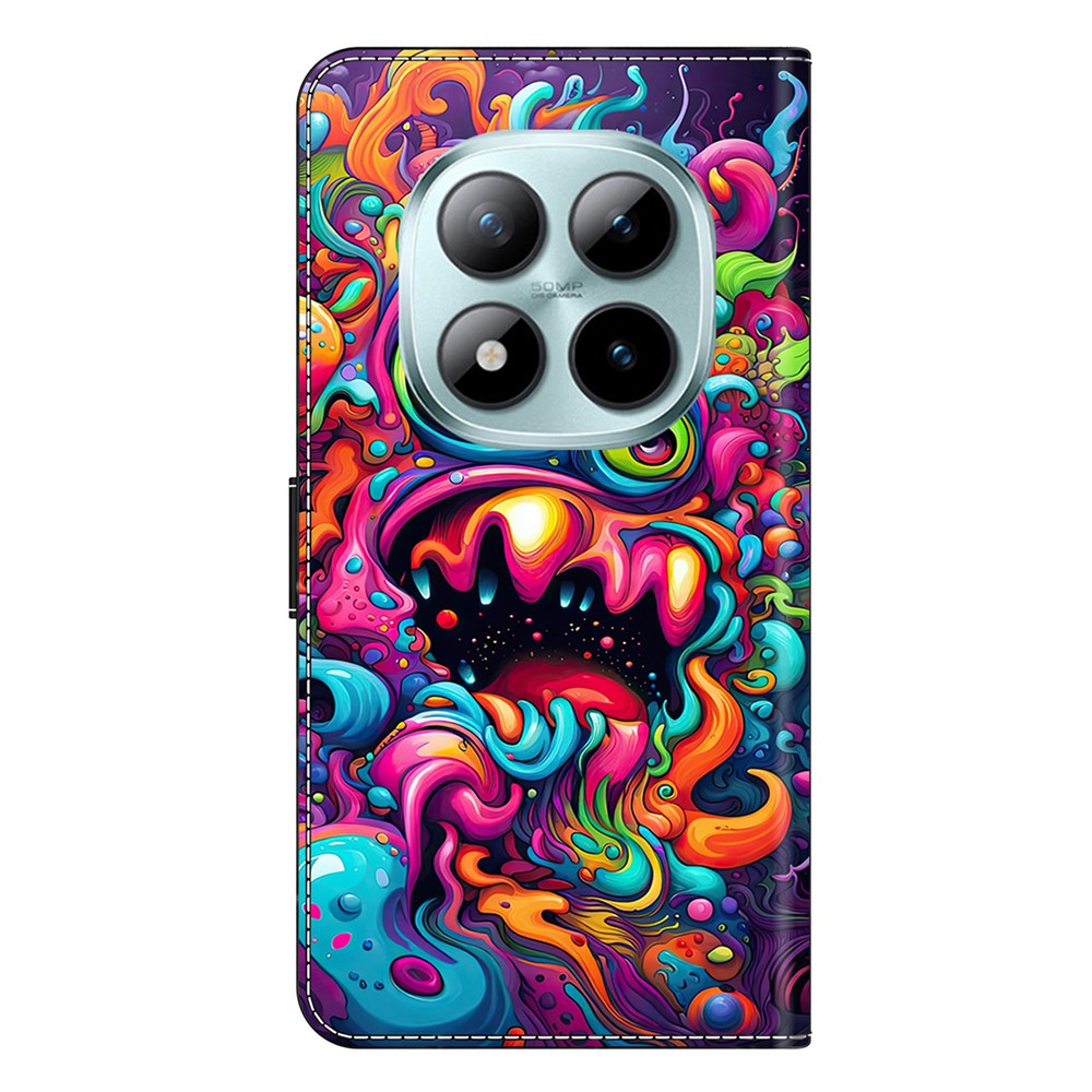 For Xiaomi Redmi Note 15 Pro 5G (Global) Case Foldable Stand Wallet Pattern Printing PU Leather Flip Phone Cover - Graffiti Qilin