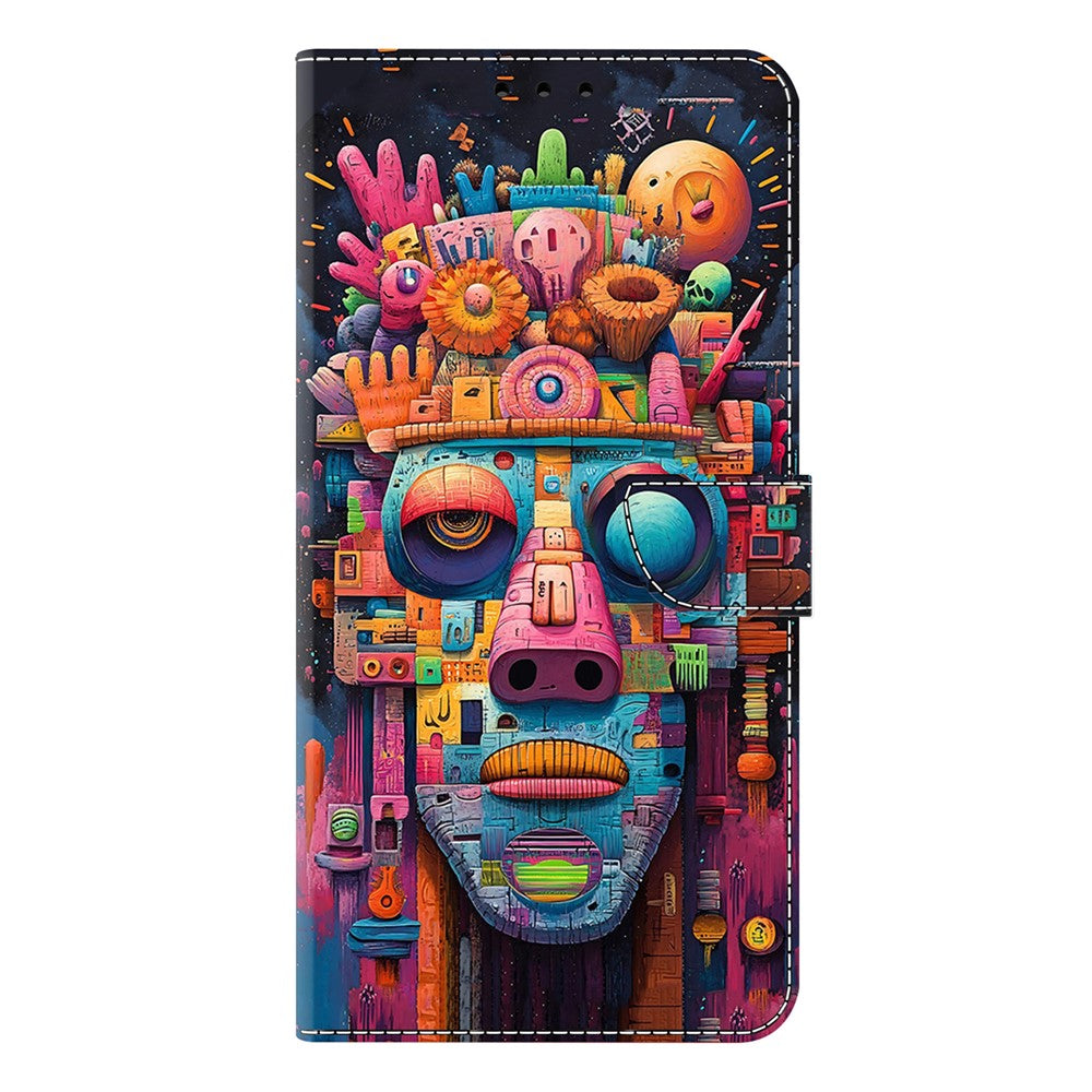 For Xiaomi Redmi Note 15 Pro 5G (Global) Case Foldable Stand Wallet Pattern Printing PU Leather Flip Phone Cover - Graffiti Portrait
