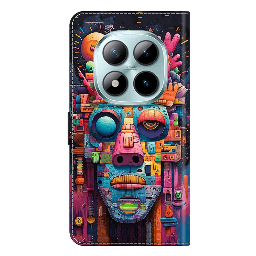 For Xiaomi Redmi Note 15 Pro 5G (Global) Case Foldable Stand Wallet Pattern Printing PU Leather Flip Phone Cover - Graffiti Portrait
