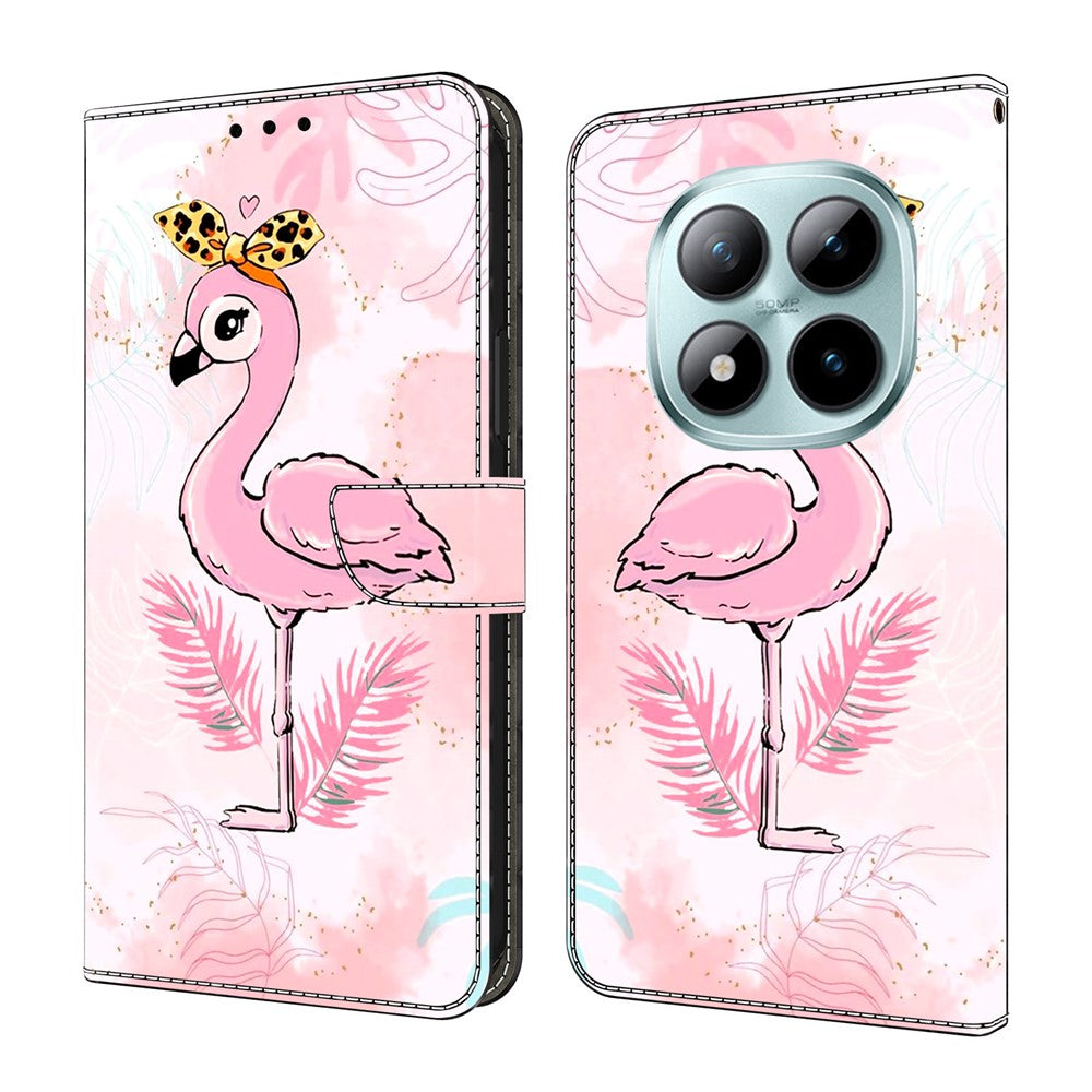 For Xiaomi Redmi Note 15 Pro 5G (Global) Case Foldable Stand Wallet Pattern Printing PU Leather Flip Phone Cover - Pink Bird