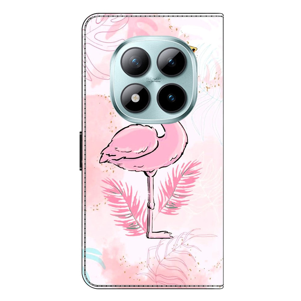 For Xiaomi Redmi Note 15 Pro 5G (Global) Case Foldable Stand Wallet Pattern Printing PU Leather Flip Phone Cover - Pink Bird