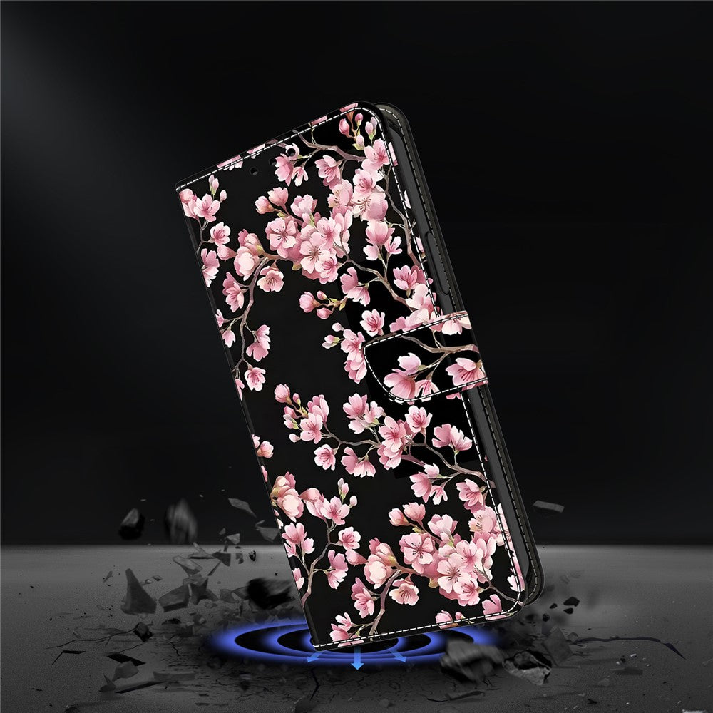 For Xiaomi Redmi Note 15 Pro 5G (Global) Case Foldable Stand Wallet Pattern Printing PU Leather Flip Phone Cover - Peach Blossom