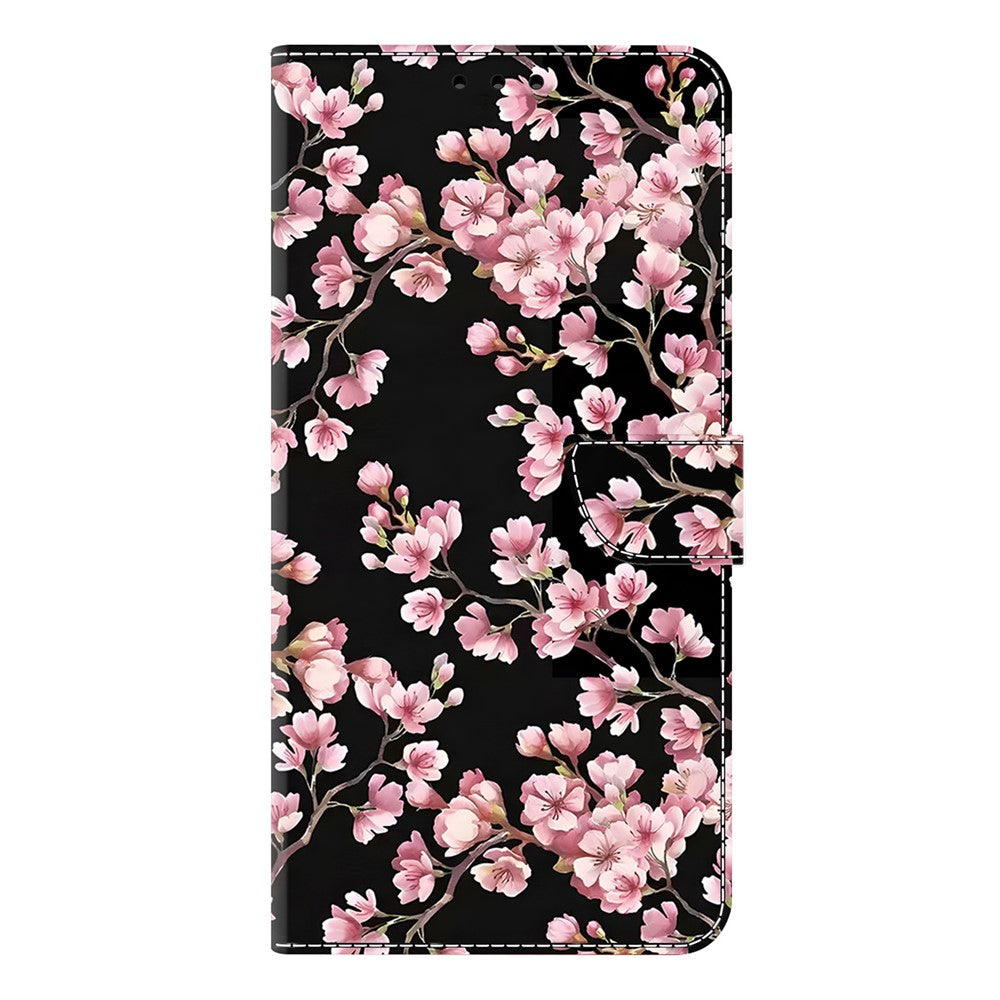 For Xiaomi Redmi Note 15 Pro 5G (Global) Case Foldable Stand Wallet Pattern Printing PU Leather Flip Phone Cover - Peach Blossom