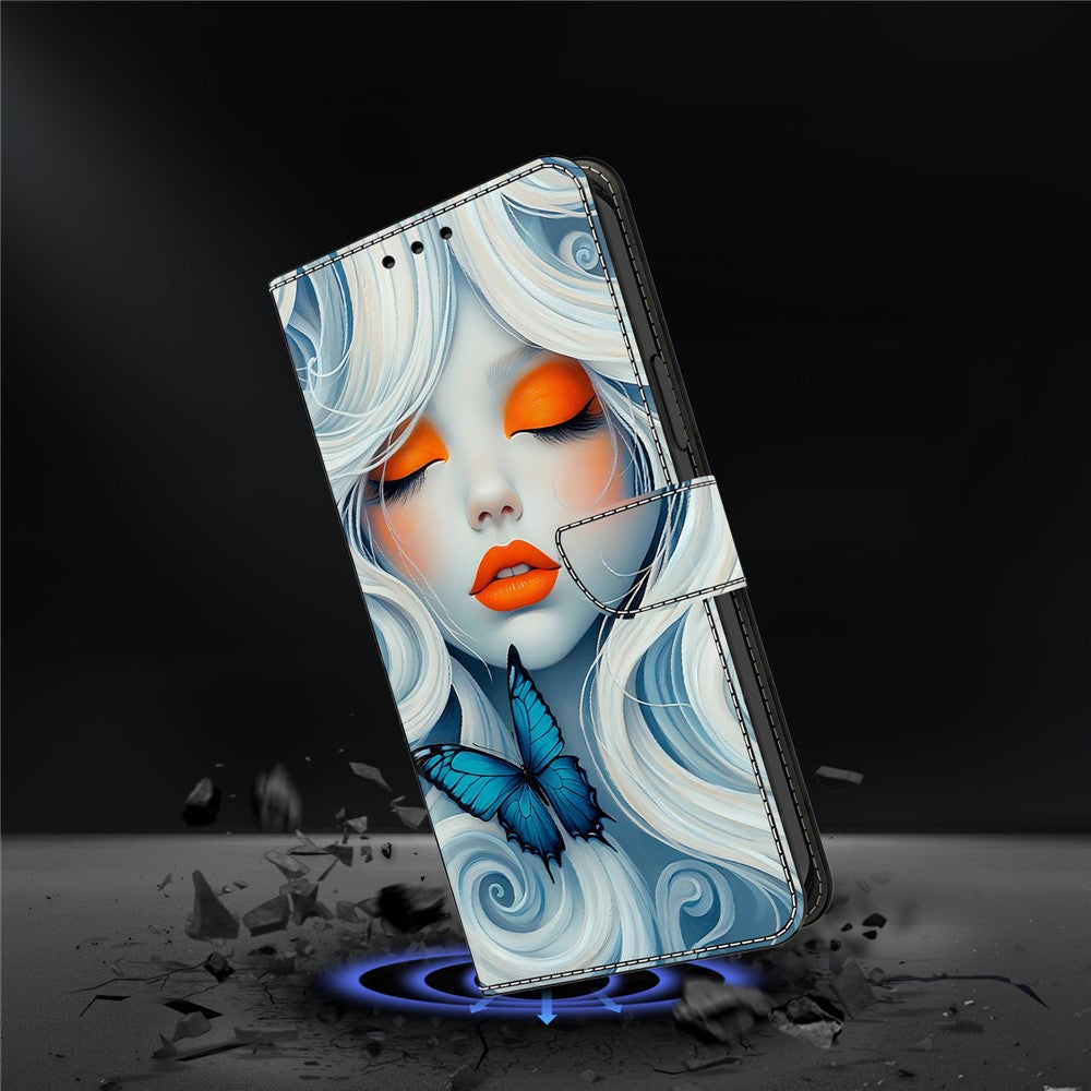 For Xiaomi Redmi Note 15 Pro 5G (Global) Case Foldable Stand Wallet Pattern Printing PU Leather Flip Phone Cover - Snow Woman