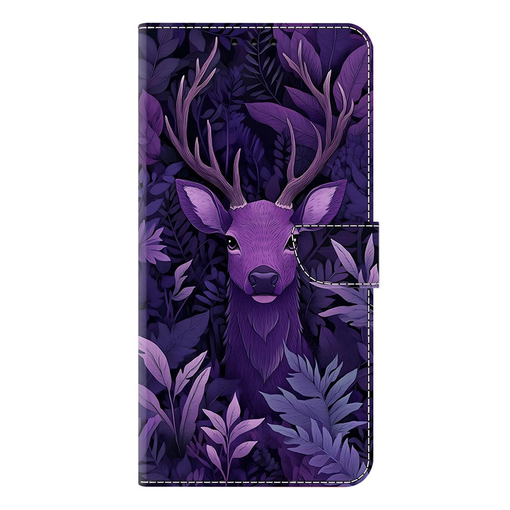 For Xiaomi Redmi Note 15 Pro 5G (Global) Case Foldable Stand Wallet Pattern Printing PU Leather Flip Phone Cover - Purple Deer
