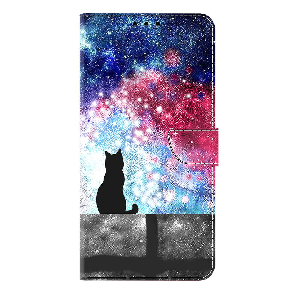 For Xiaomi Redmi Note 15 Pro 5G (Global) Case Foldable Stand Wallet Pattern Printing PU Leather Flip Phone Cover - Starry Sky Cat