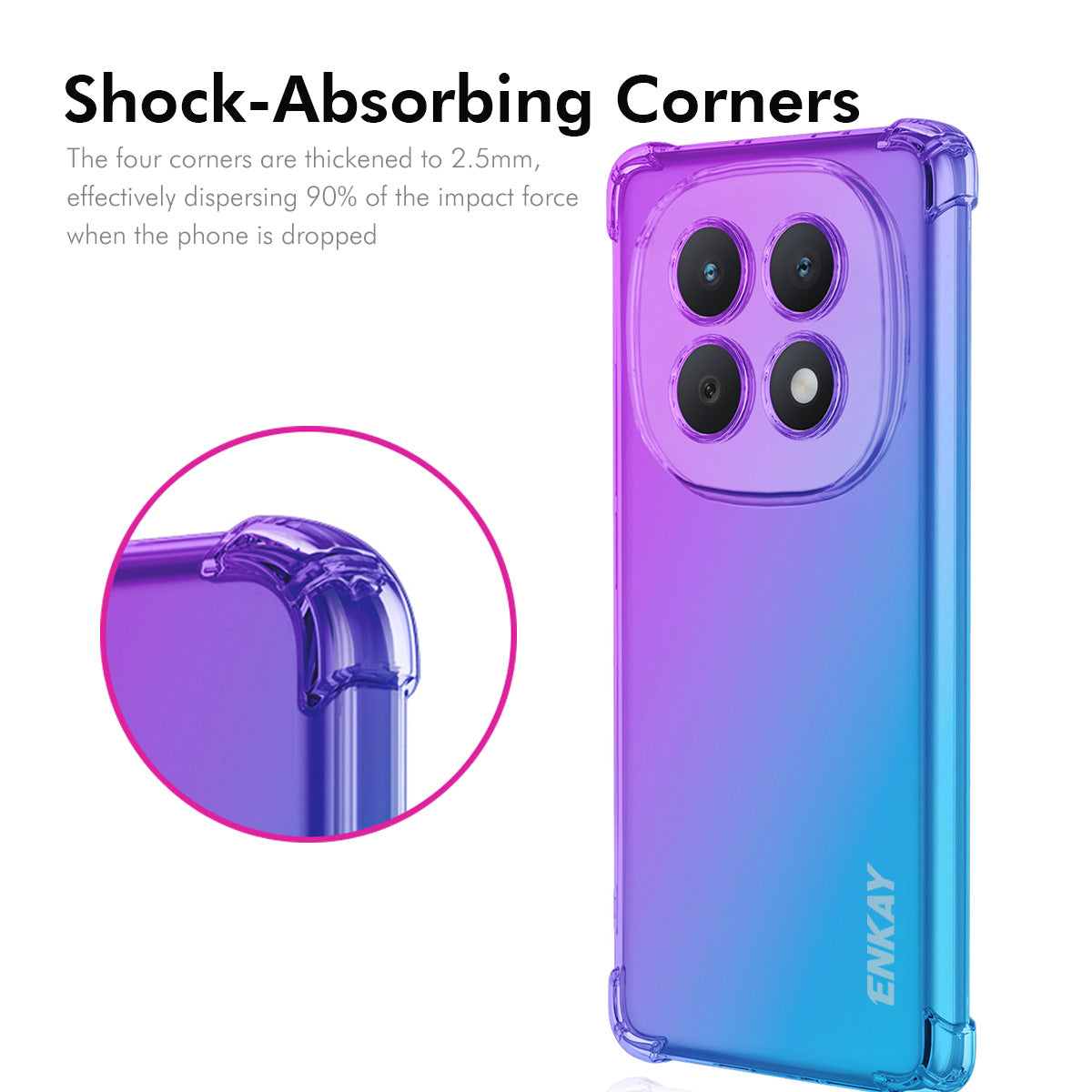 For Xiaomi Poco M8 5G / Redmi Note 15 5G (Global) / 15 4G (Global) TPU Case ENKAY Thickened Four Corner Drop-proof Phone Back Cover - Blue / Pink