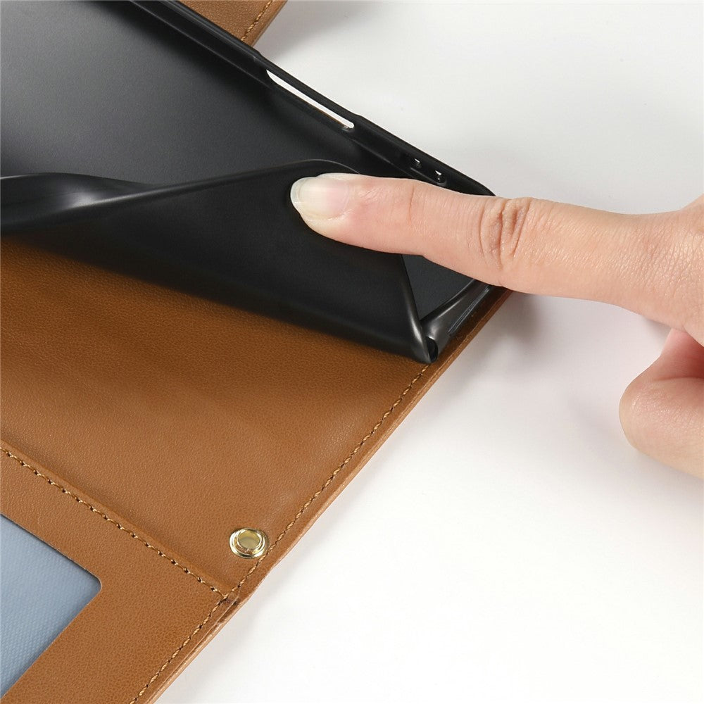 For Xiaomi Redmi Note 15 Pro 4G (Global) Wallet Case Rhombus Stitching Stand Leather Phone Cover with Long / Short Strap - Brown
