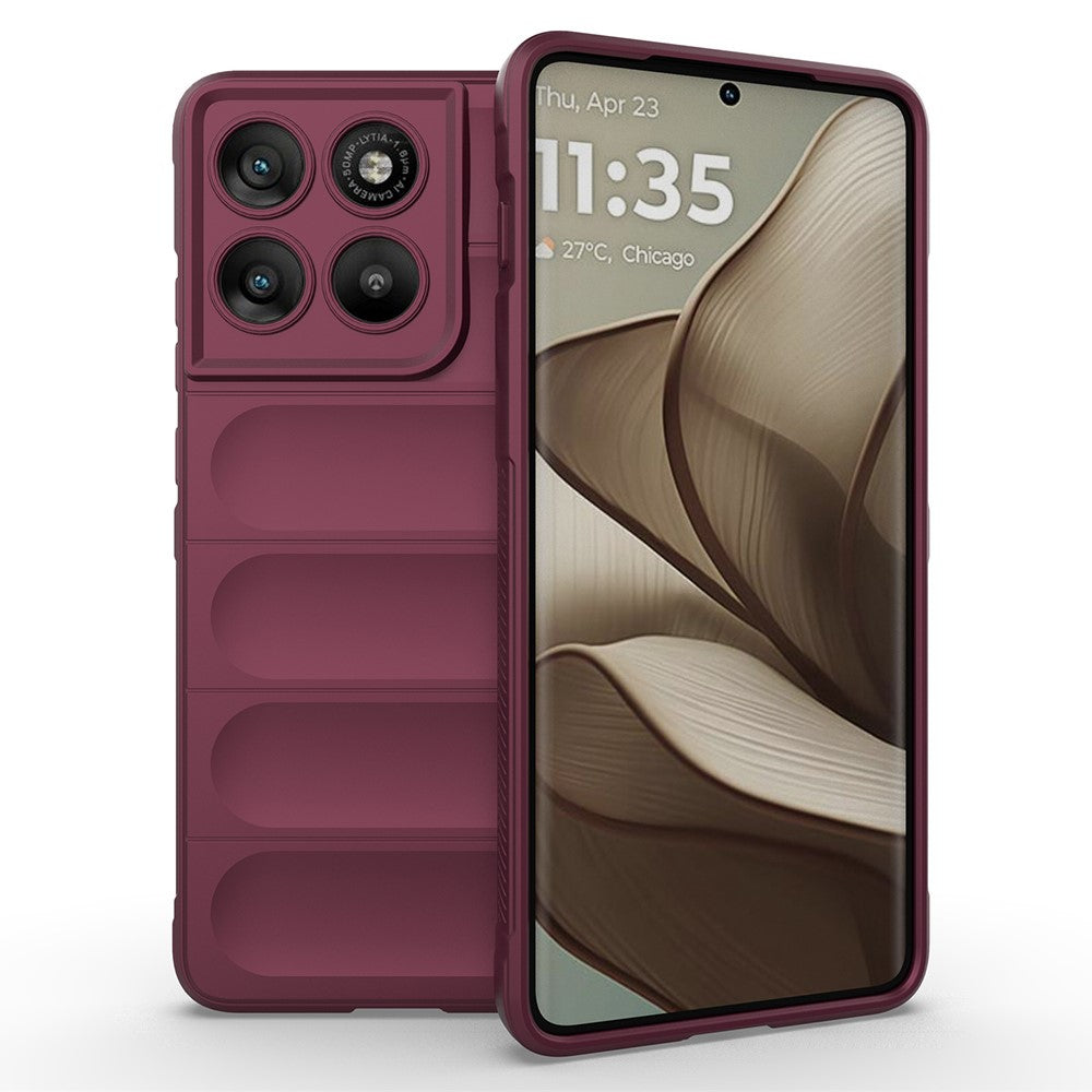 For Motorola Edge 70 5G Case Anti-Drop Soft TPU Rugged Phone Back Cover - Wine Red