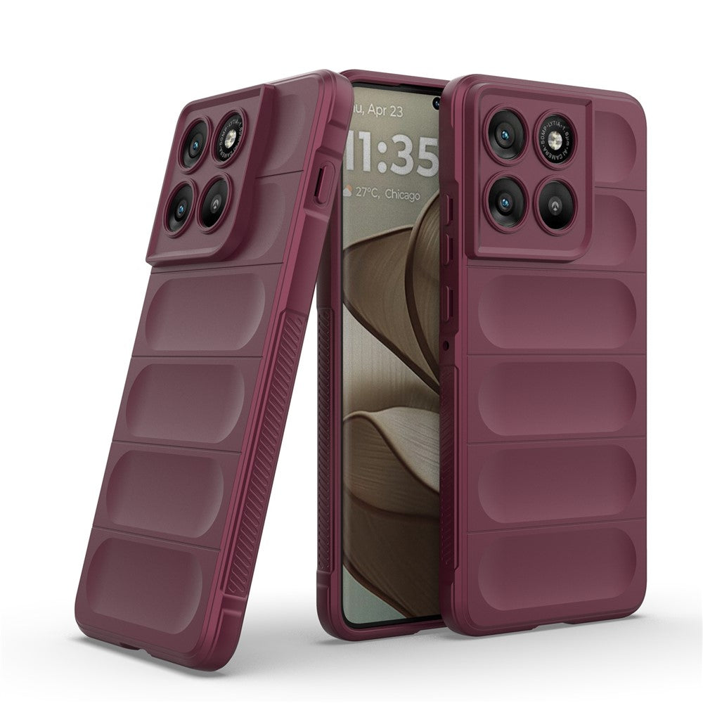 For Motorola Edge 70 5G Case Anti-Drop Soft TPU Rugged Phone Back Cover - Wine Red