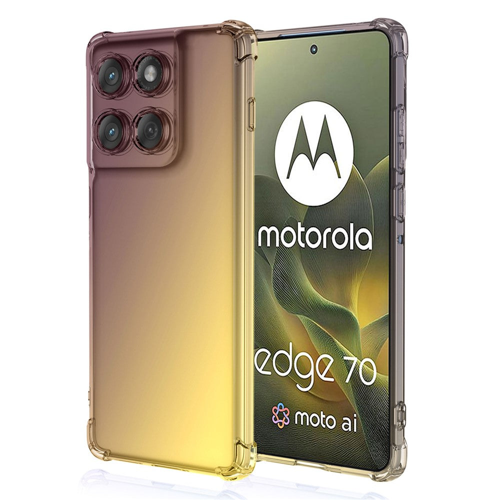 For Motorola Edge 70 5G Case Gradient Color TPU Phone Case Anti-Drop Phone Cover - Black  /  Gold