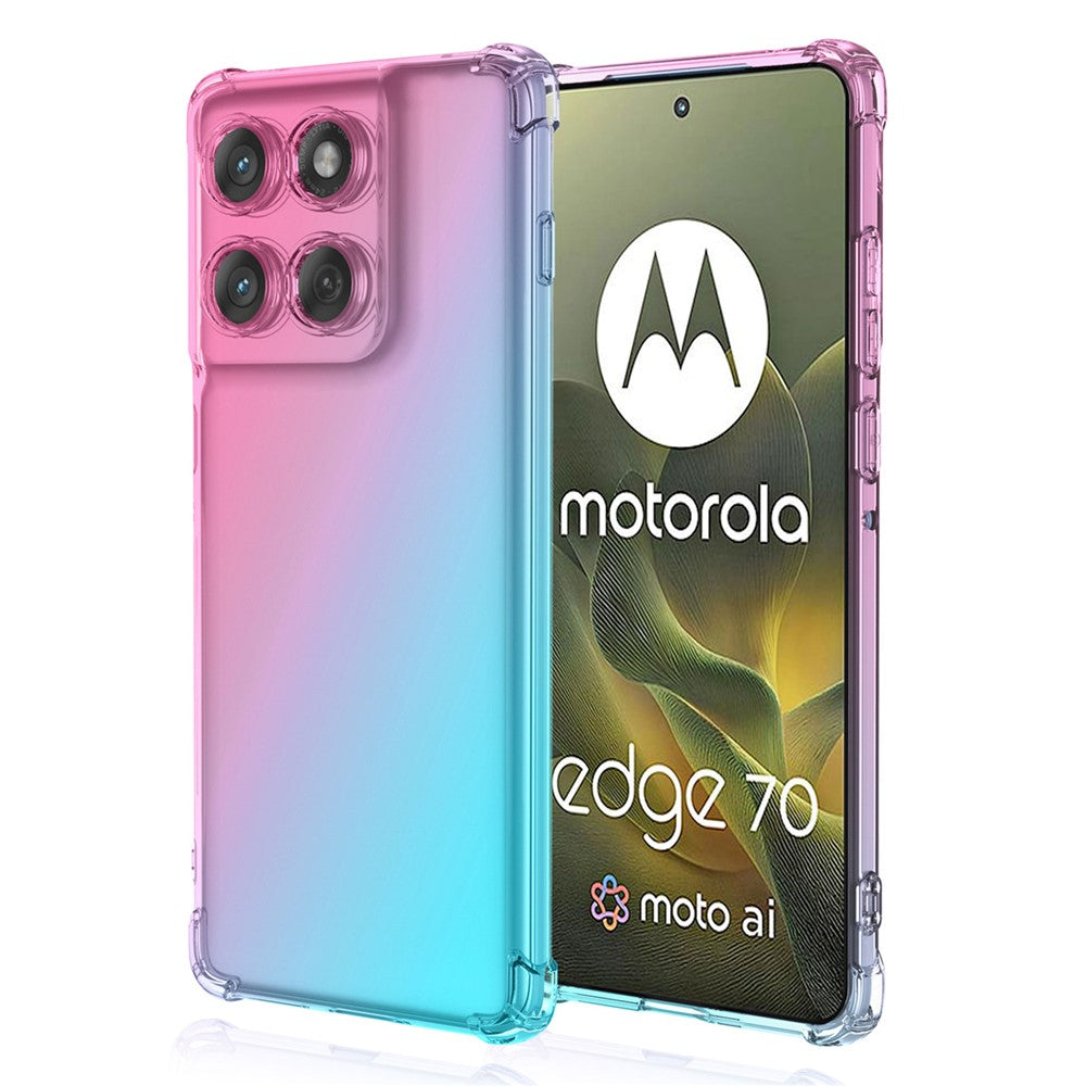 For Motorola Edge 70 5G Case Gradient Color TPU Phone Case Anti-Drop Phone Cover - Pink  /  Green