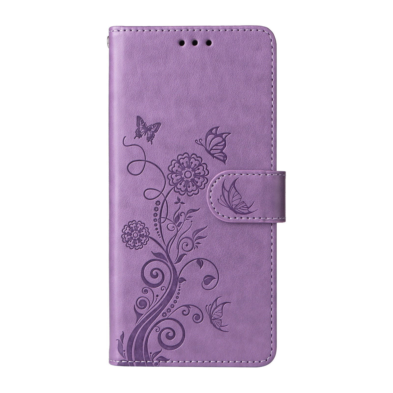 For Xiaomi Redmi Note 15 Pro 4G (Global) Leather Case Butterfly Floral Imprint Wallet Stand Cover - Purple