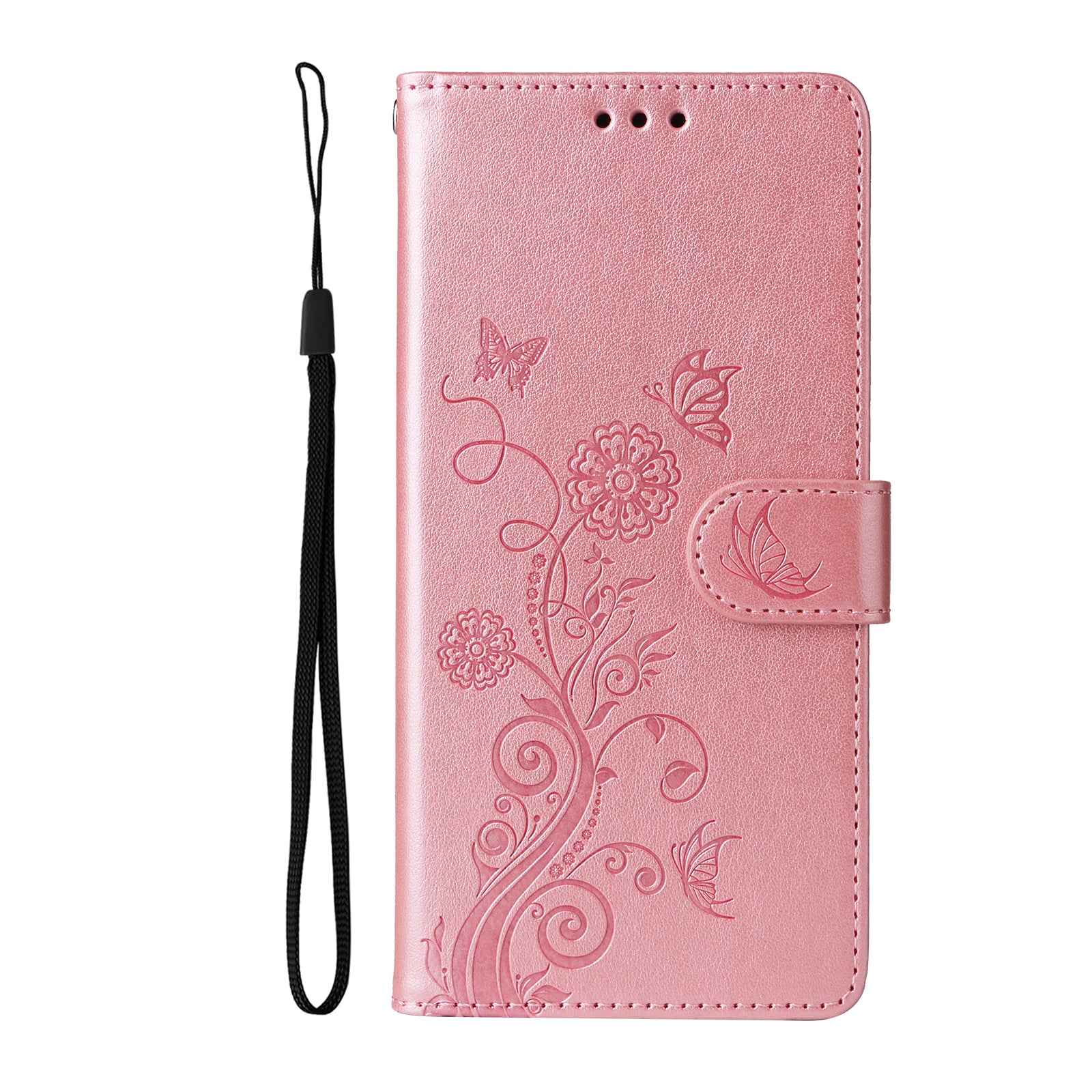 For Xiaomi Poco M8 Pro 5G / Redmi Note 15 Pro+ 5G (Global) Leather Case Butterfly Floral Imprint Wallet Stand Cover - Pink
