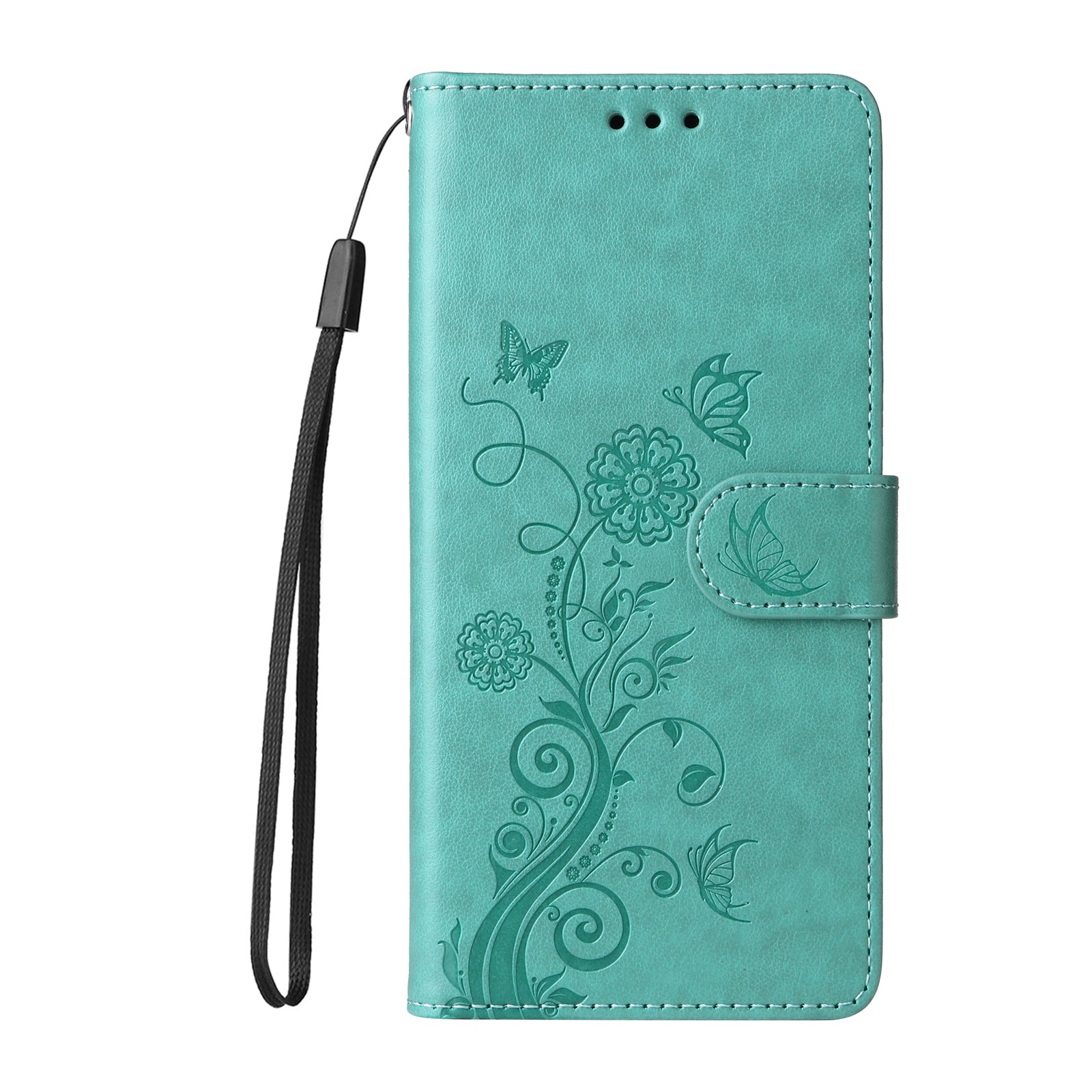 For Xiaomi Poco M8 Pro 5G / Redmi Note 15 Pro+ 5G (Global) Leather Case Butterfly Floral Imprint Wallet Stand Cover - Green