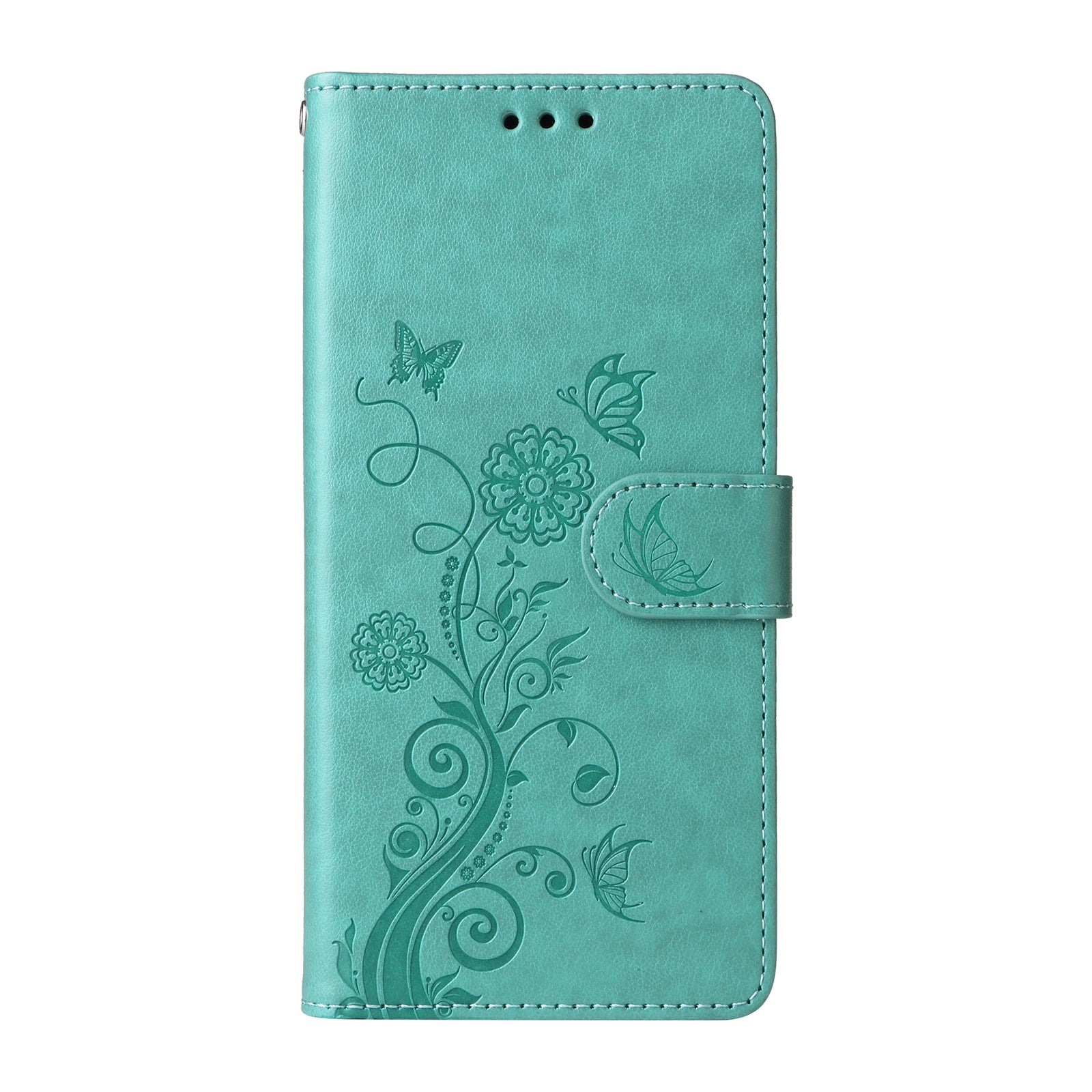 For Xiaomi Poco M8 Pro 5G / Redmi Note 15 Pro+ 5G (Global) Leather Case Butterfly Floral Imprint Wallet Stand Cover - Green