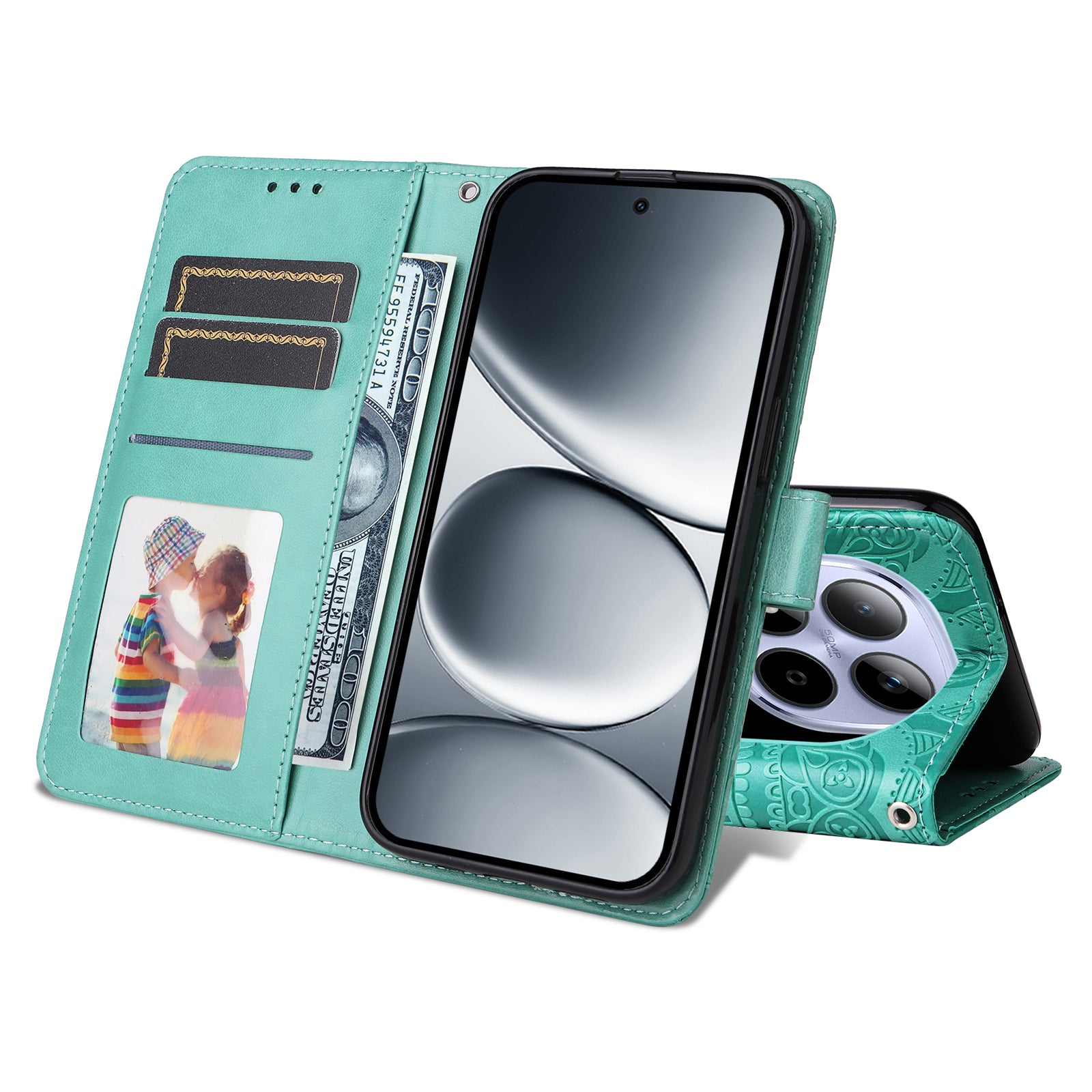 For Xiaomi Redmi Note 15 Pro 4G (Global) Case Sunflower Imprint Leather Wallet Phone Cover - Green