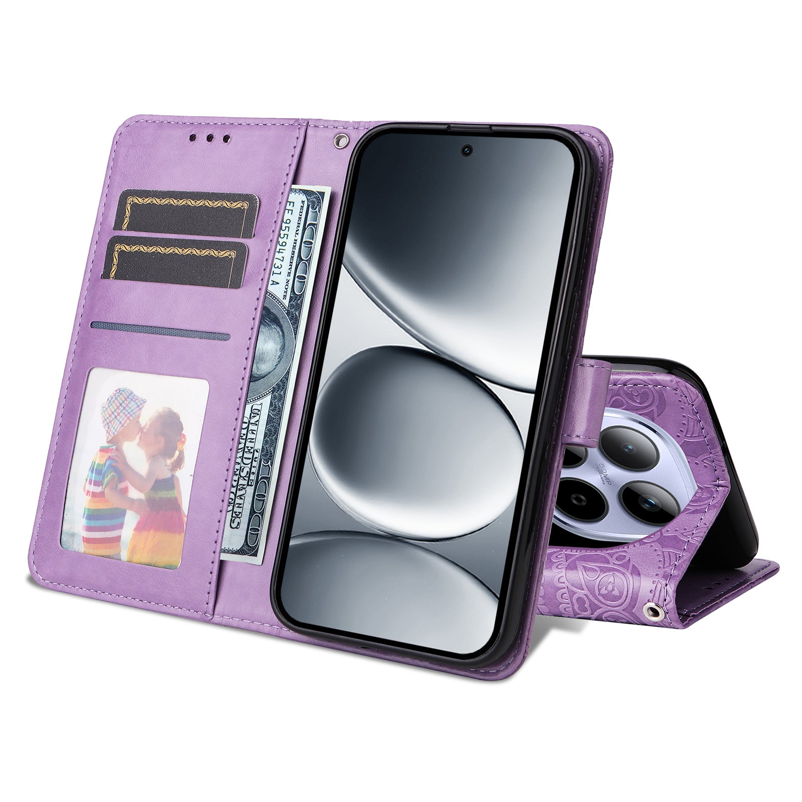 For Xiaomi Redmi Note 15 Pro 4G (Global) Case Sunflower Imprint Leather Wallet Phone Cover - Purple