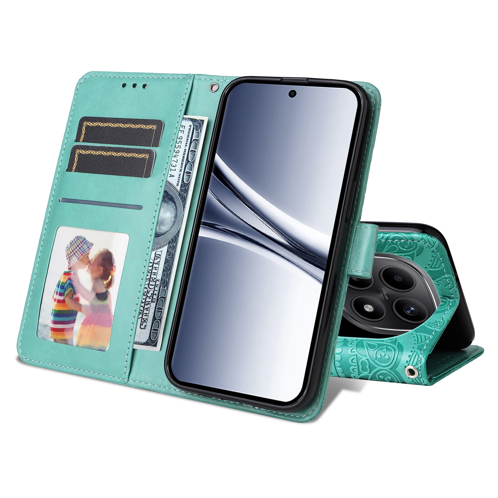 For Xiaomi Poco M8 5G / Redmi Note 15 5G (Global) / 15 4G (Global) Case Sunflower Imprint Leather Wallet Phone Cover - Green