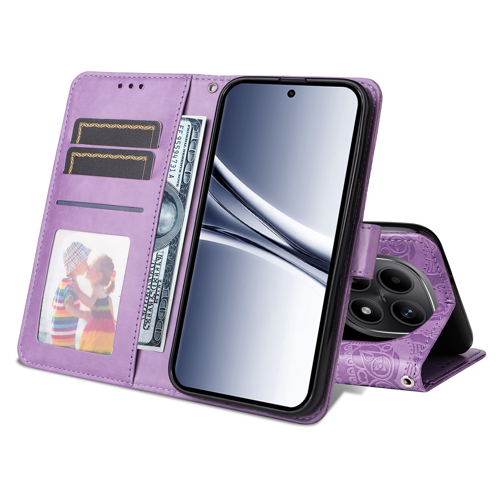 For Xiaomi Poco M8 5G / Redmi Note 15 5G (Global) / 15 4G (Global) Case Sunflower Imprint Leather Wallet Phone Cover - Purple