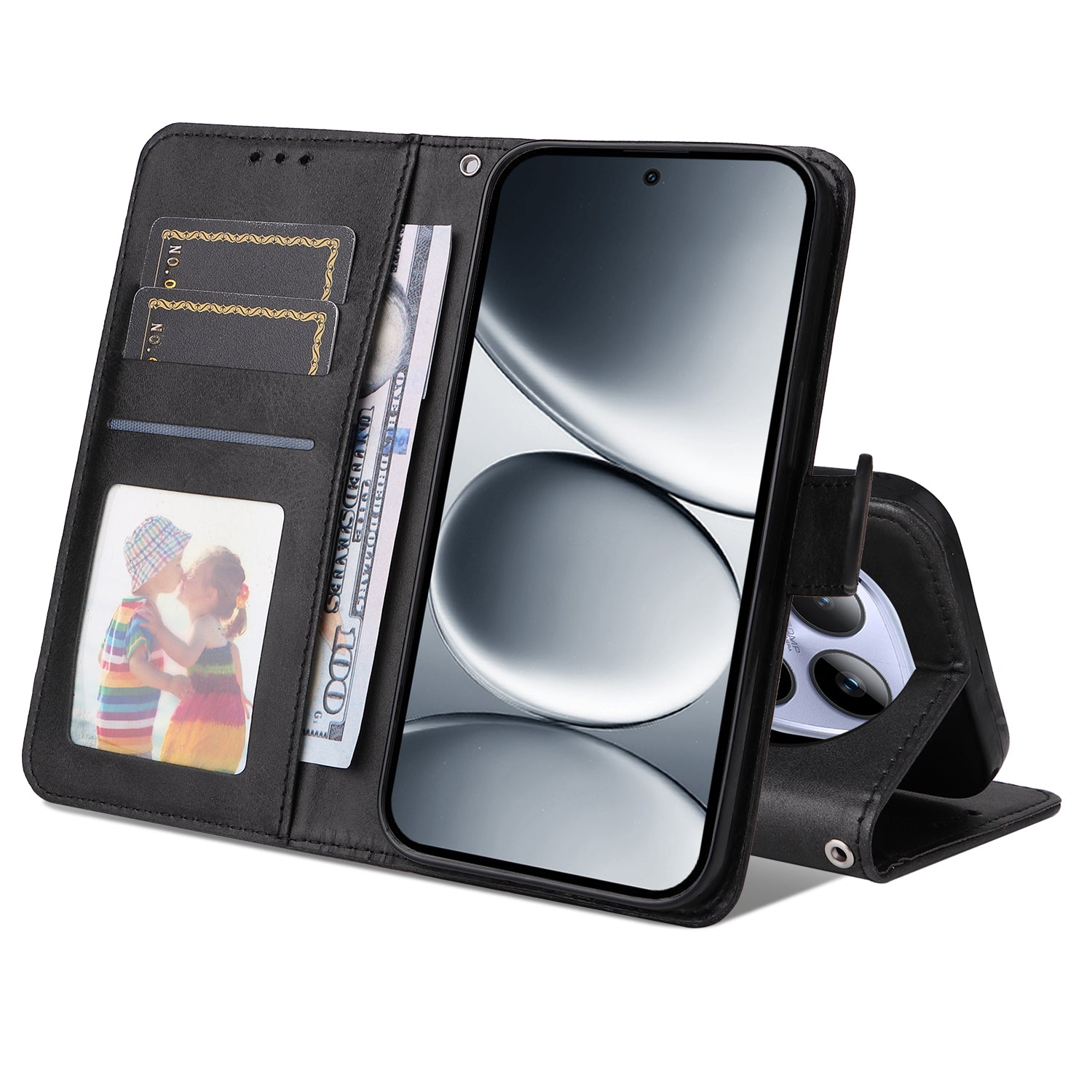 For Xiaomi Redmi Note 15 Pro 4G (Global) Case Wallet PU Leather Folio Flip Phone Cover - Black