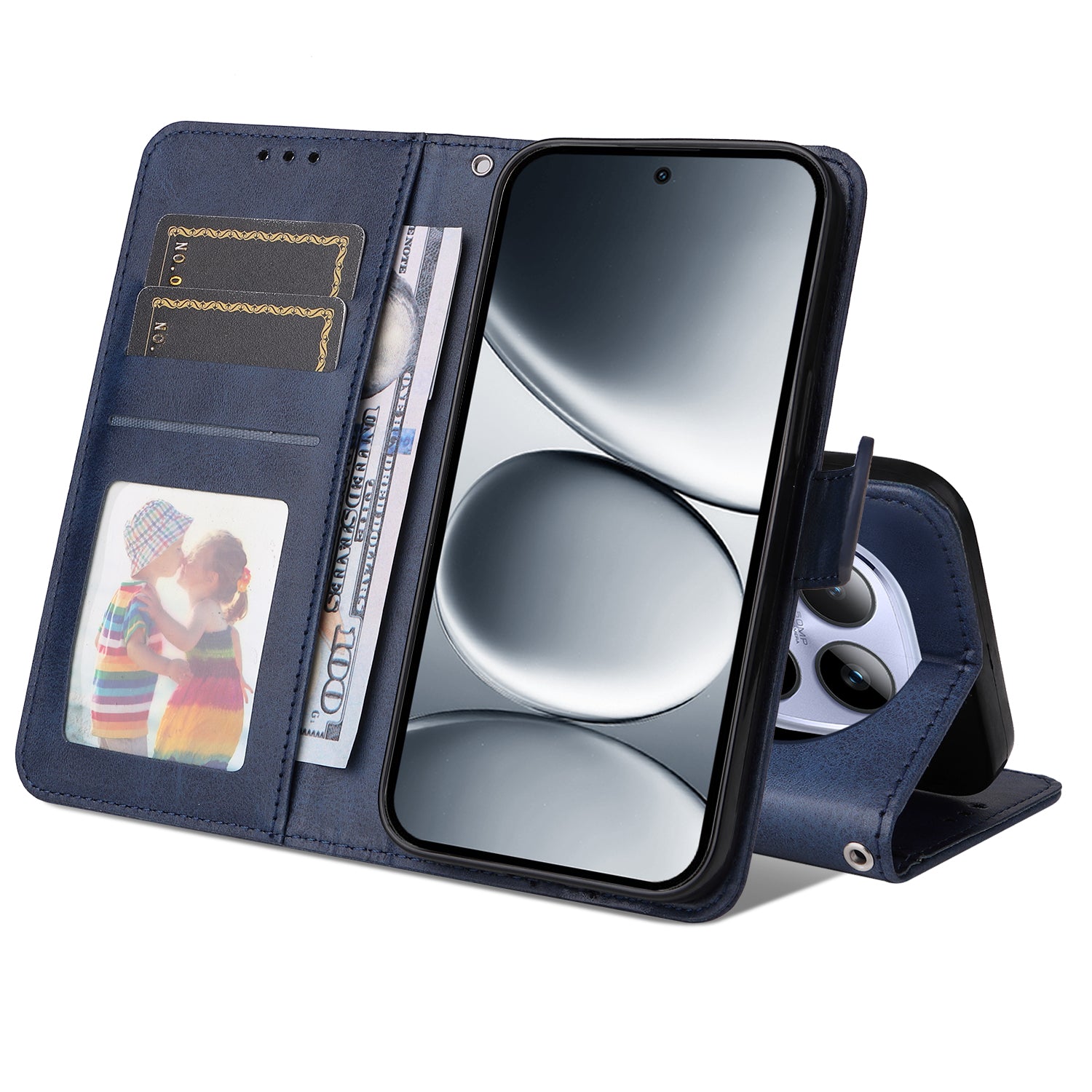For Xiaomi Redmi Note 15 Pro 4G (Global) Case Wallet PU Leather Folio Flip Phone Cover - Blue