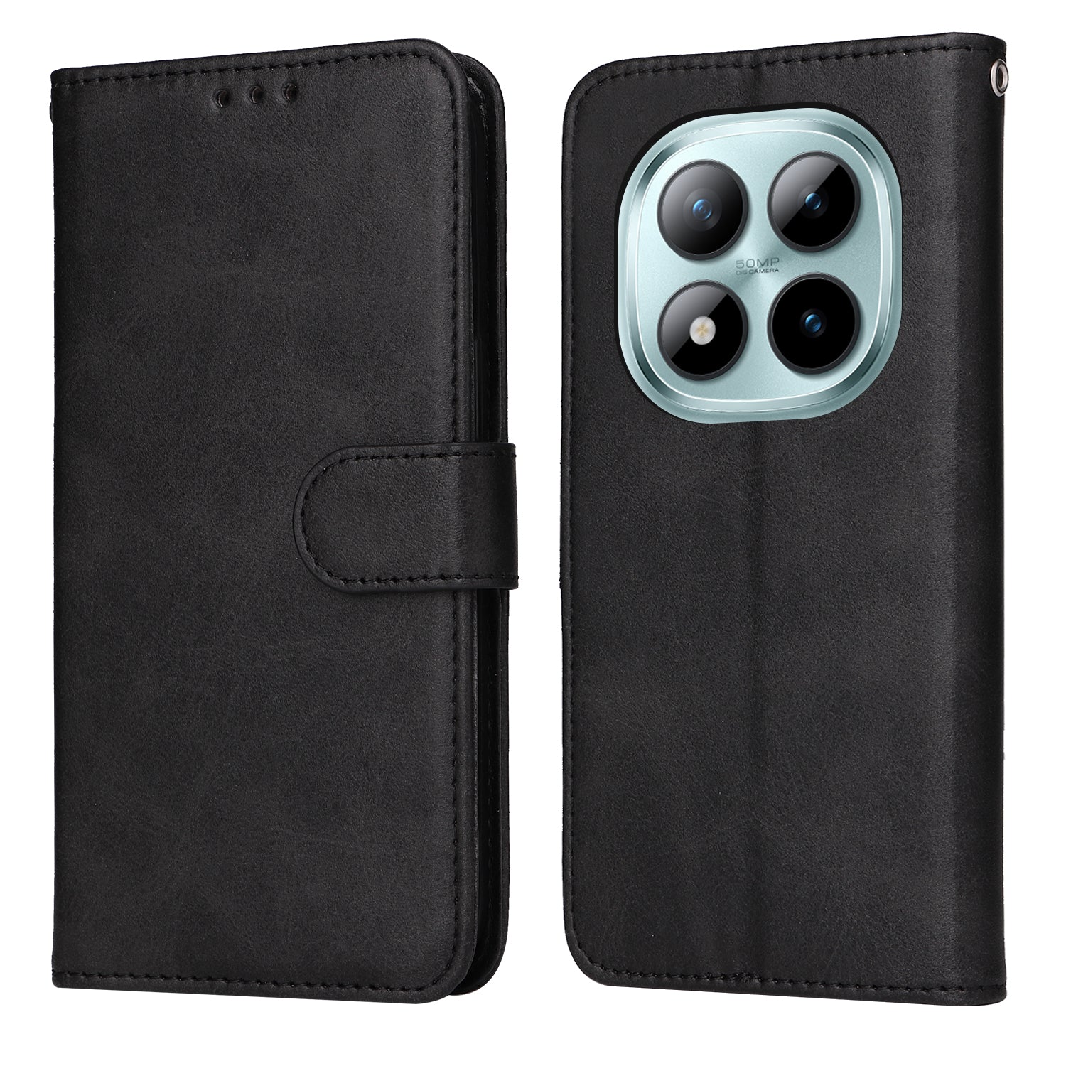 For Xiaomi Poco M8 Pro 5G / Redmi Note 15 Pro+ 5G (Global) Case Wallet PU Leather Folio Flip Phone Cover - Black