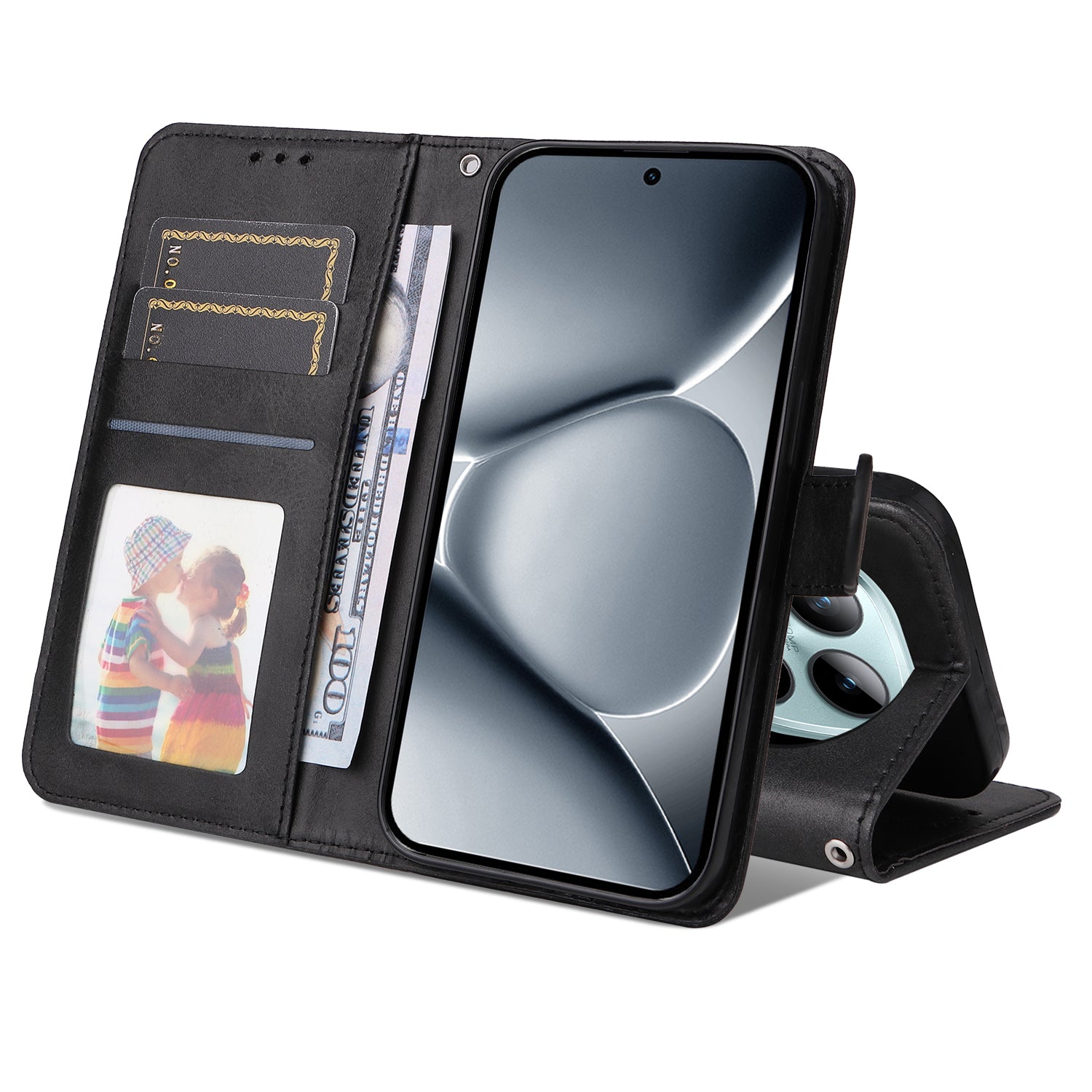 For Xiaomi Poco M8 Pro 5G / Redmi Note 15 Pro+ 5G (Global) Case Wallet PU Leather Folio Flip Phone Cover - Black