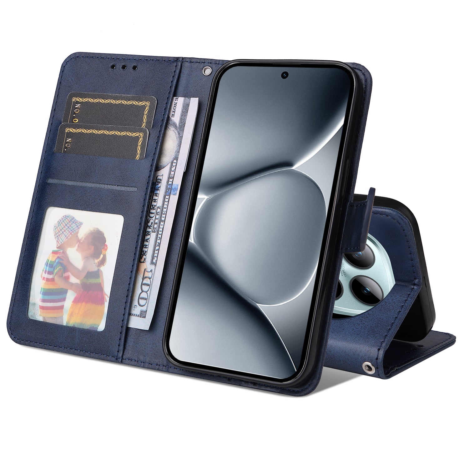 For Xiaomi Poco M8 Pro 5G / Redmi Note 15 Pro+ 5G (Global) Case Wallet PU Leather Folio Flip Phone Cover - Blue