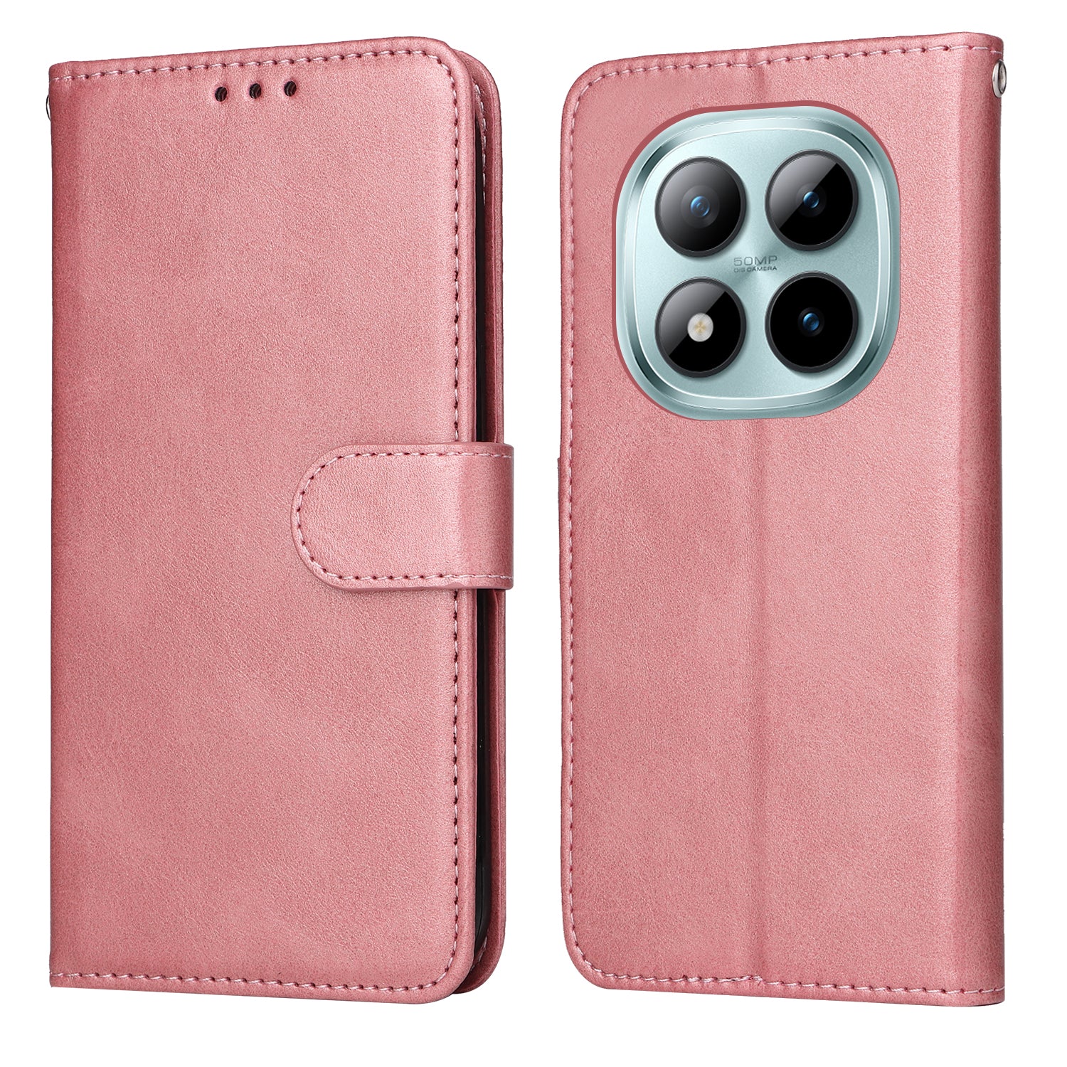 For Xiaomi Poco M8 Pro 5G / Redmi Note 15 Pro+ 5G (Global) Case Wallet PU Leather Folio Flip Phone Cover - Pink