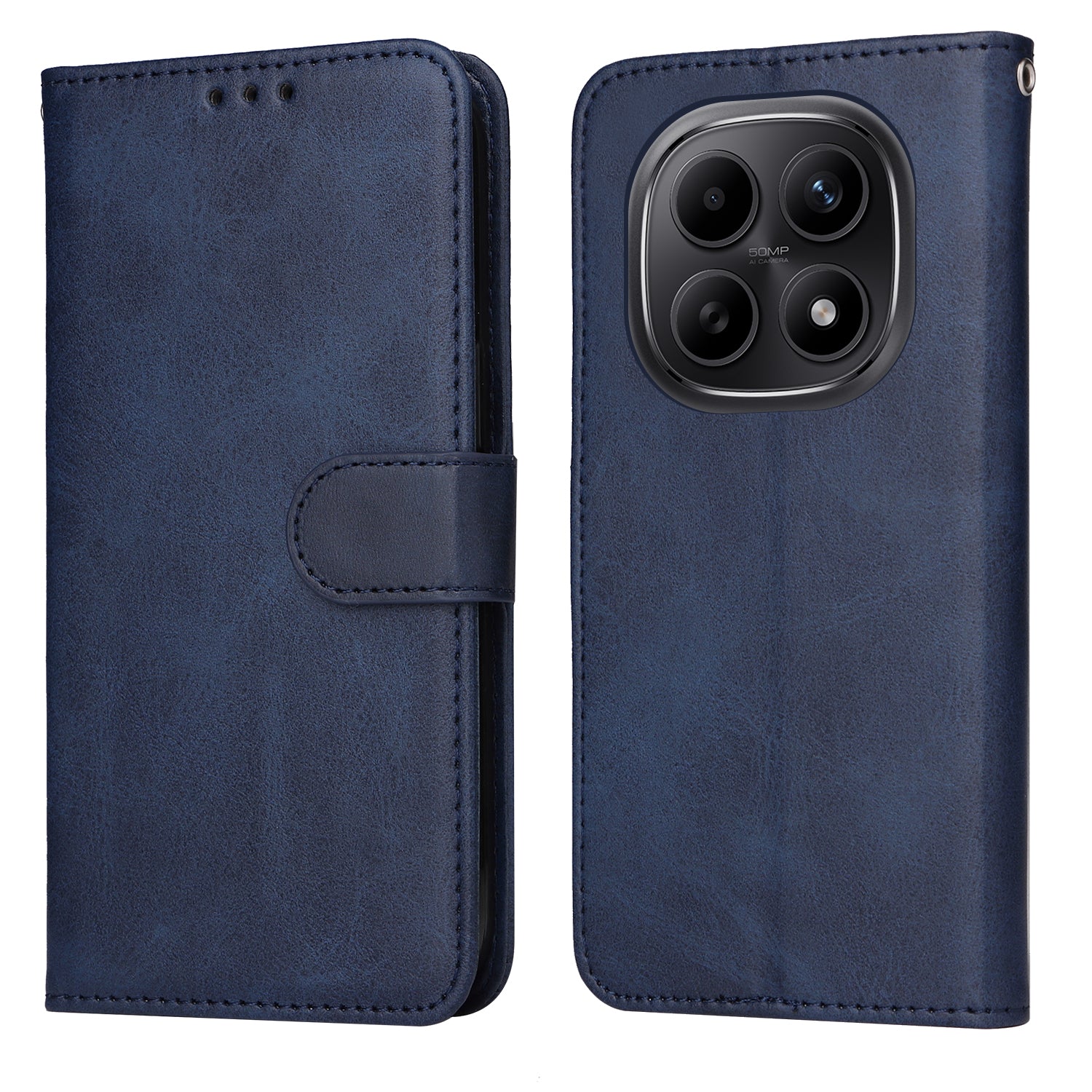For Xiaomi Poco M8 5G / Redmi Note 15 5G (Global) / 15 4G (Global) Case Wallet PU Leather Folio Flip Phone Cover - Blue