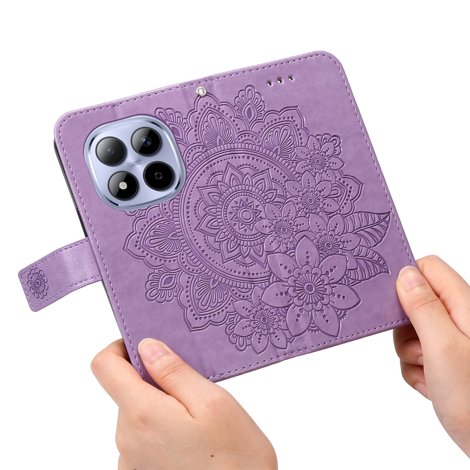 For Xiaomi Redmi Note 15 Pro 4G (Global) Case Floral Pattern PU Leather Wallet Stand Phone Cover - Purple