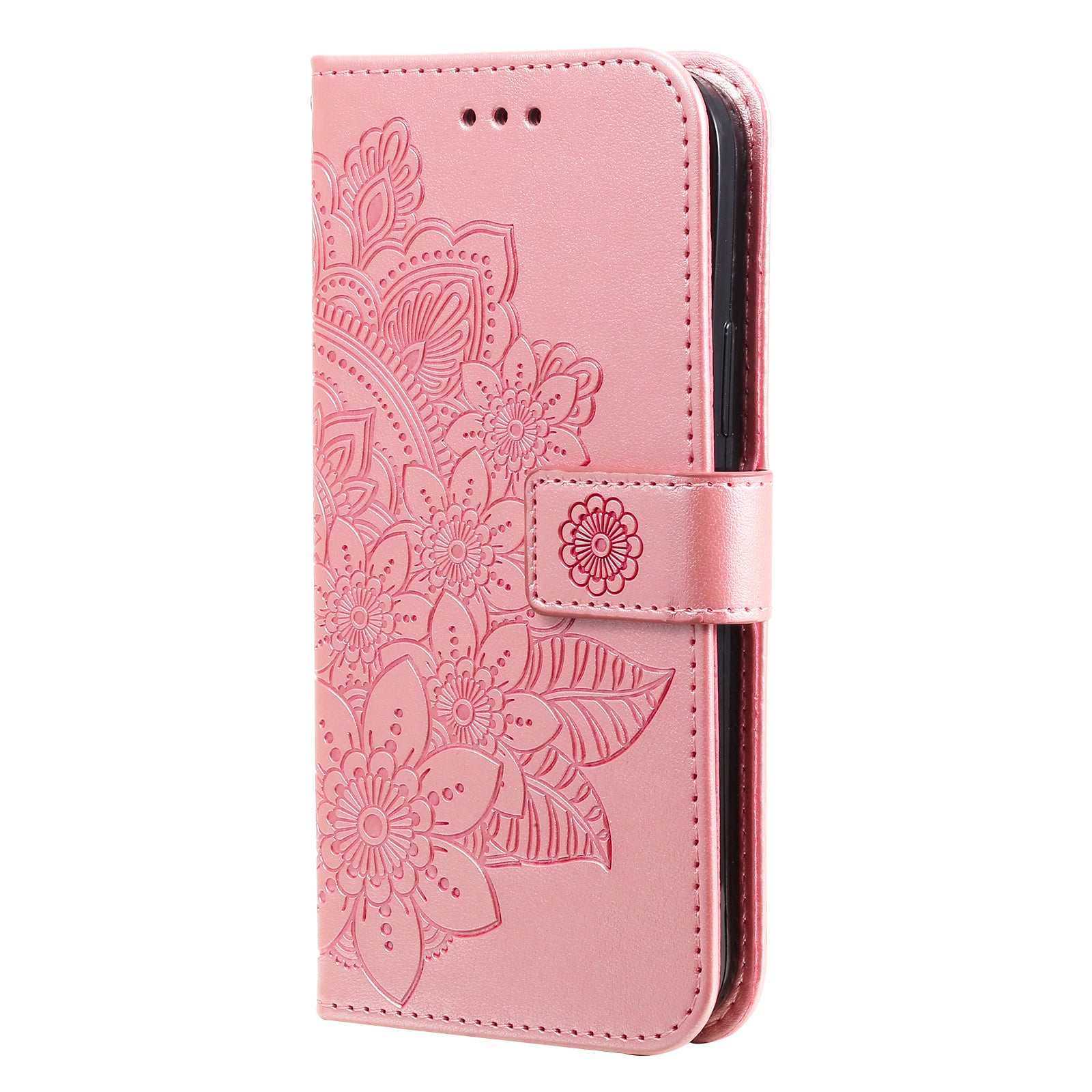 For Xiaomi Poco M8 5G / Redmi Note 15 5G (Global) / 15 4G (Global) Case Floral Pattern PU Leather Wallet Stand Phone Cover - Pink