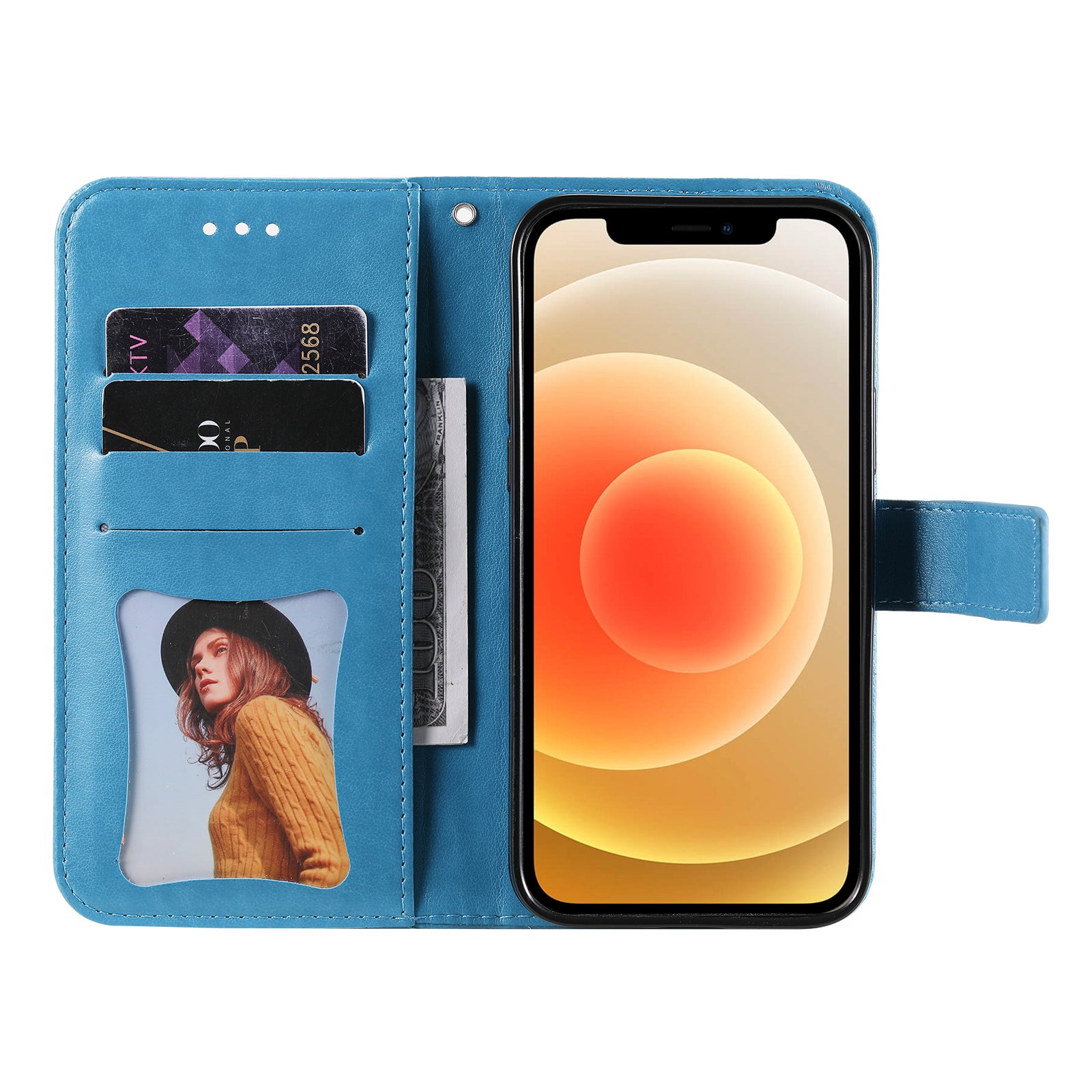For Xiaomi Poco M8 5G / Redmi Note 15 5G (Global) / 15 4G (Global) Case Floral Pattern PU Leather Wallet Stand Phone Cover - Blue