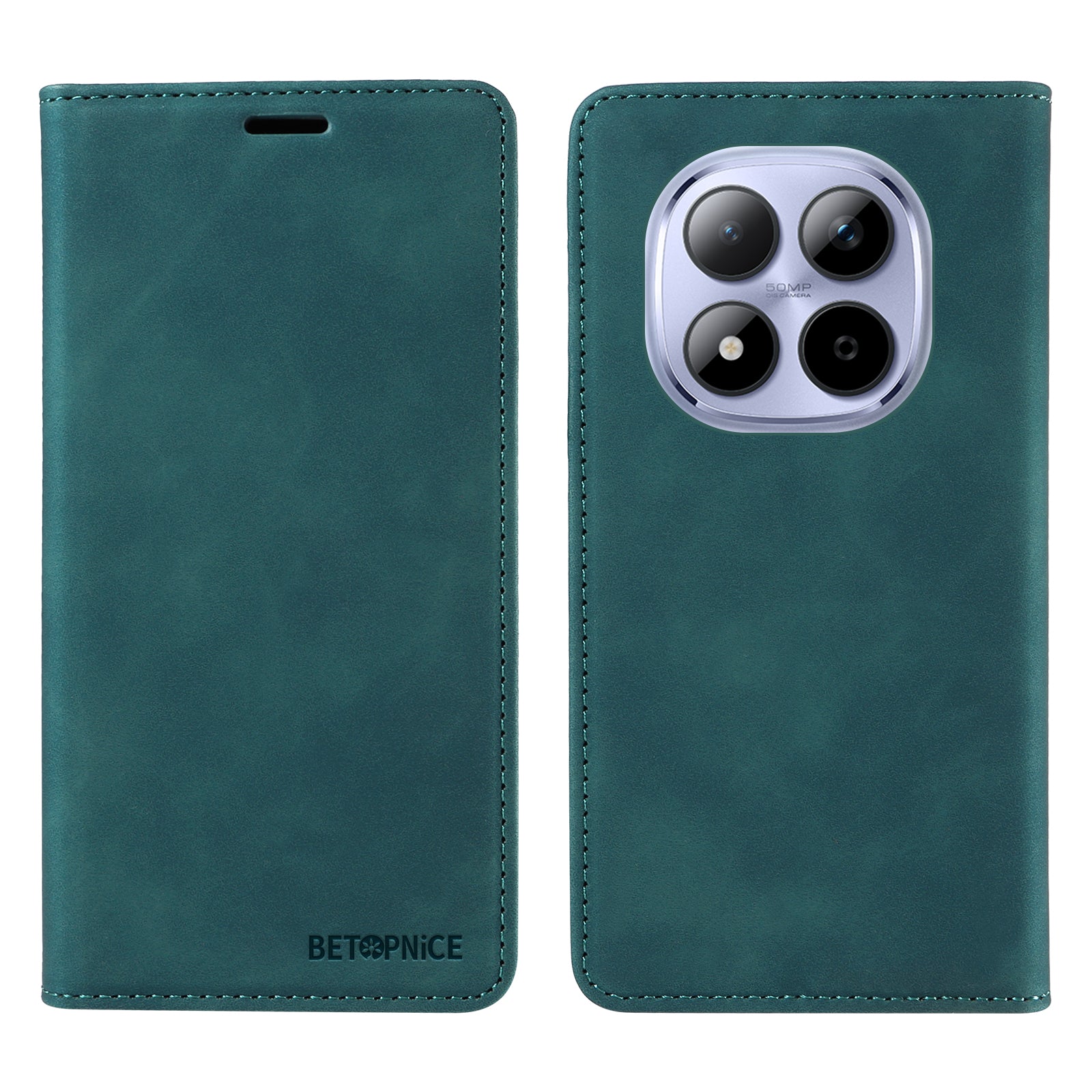 For Xiaomi Redmi Note 15 Pro 4G (Global) Case BETOPNICE Magnetic Closure RFID Blocking Wallet Stand Leather Phone Cover - Green