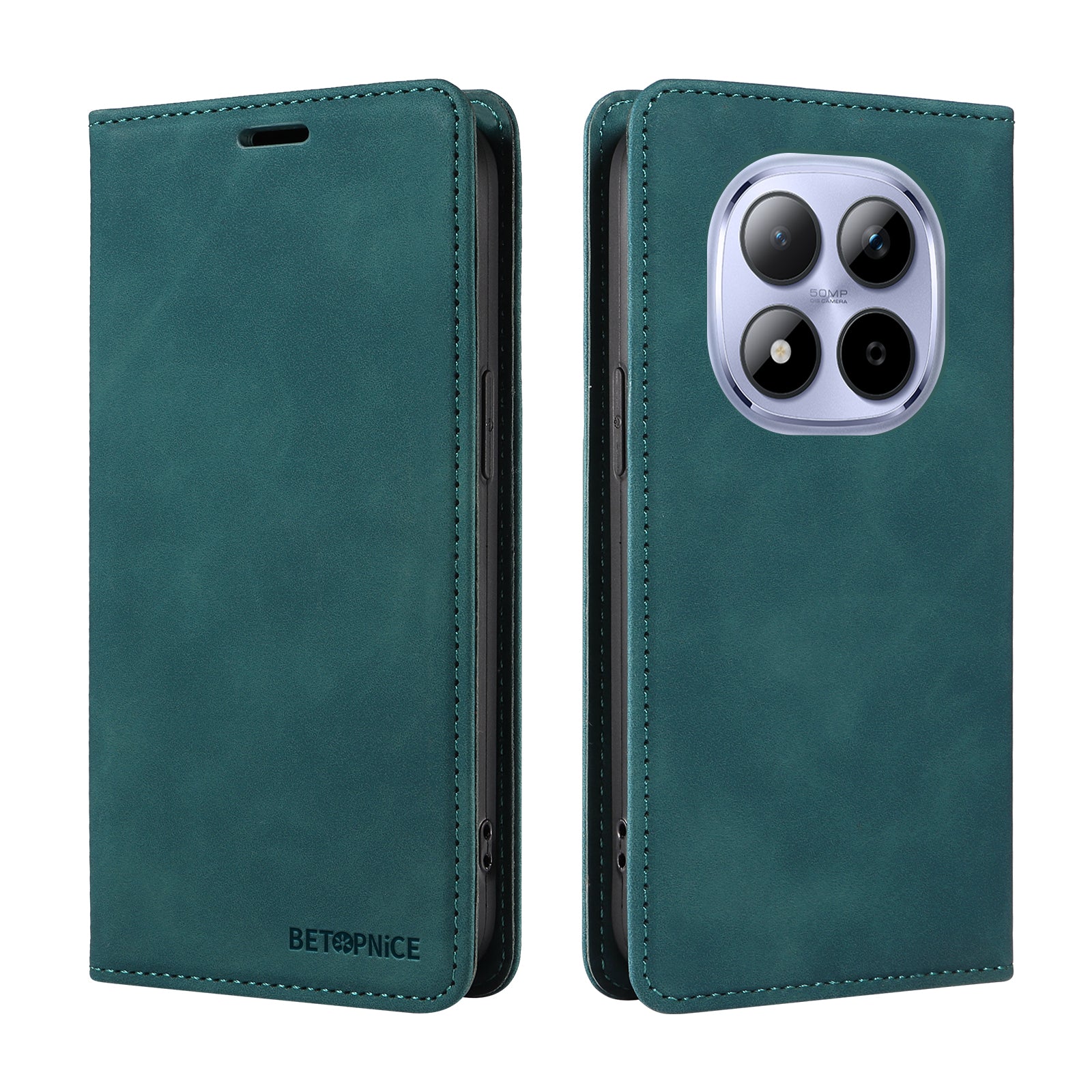 For Xiaomi Redmi Note 15 Pro 4G (Global) Case BETOPNICE Magnetic Closure RFID Blocking Wallet Stand Leather Phone Cover - Green