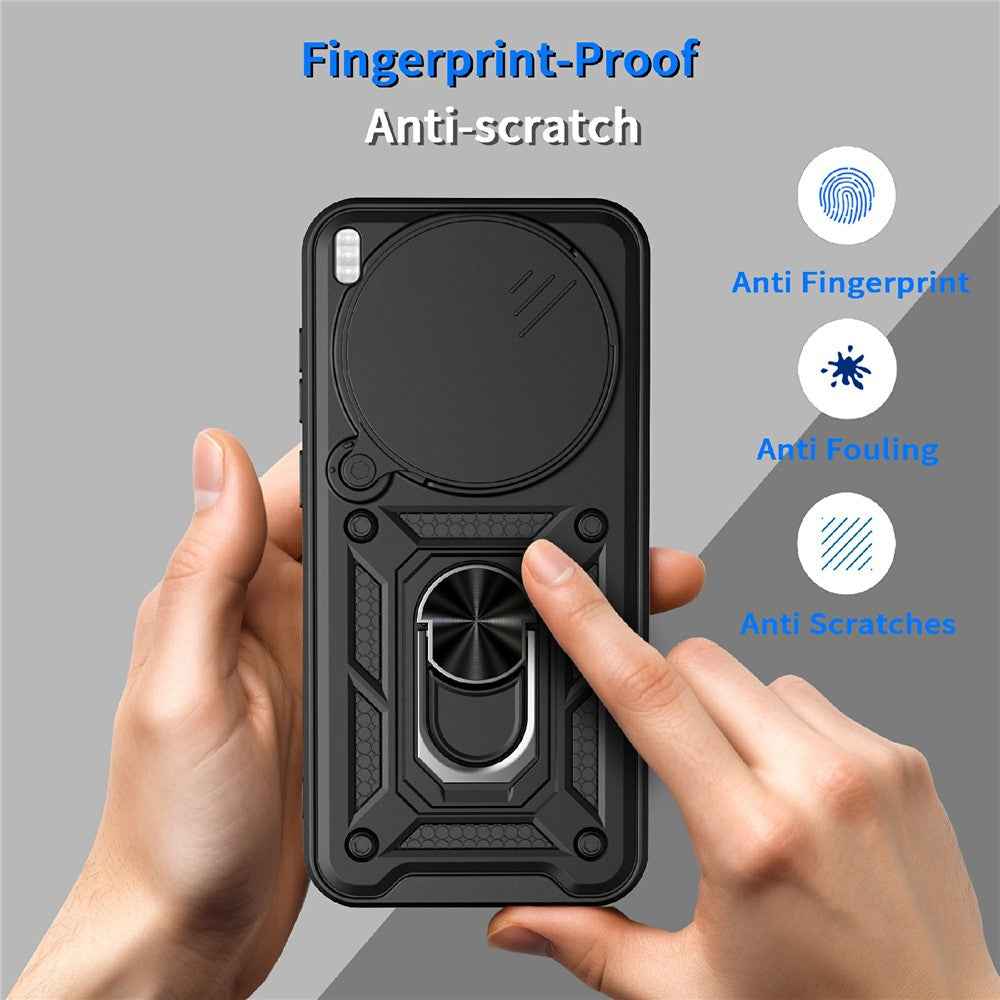 For vivo X300 Pro 5G Case with Slide Camera Lid PC + TPU Kickstand Phone Cover - Green