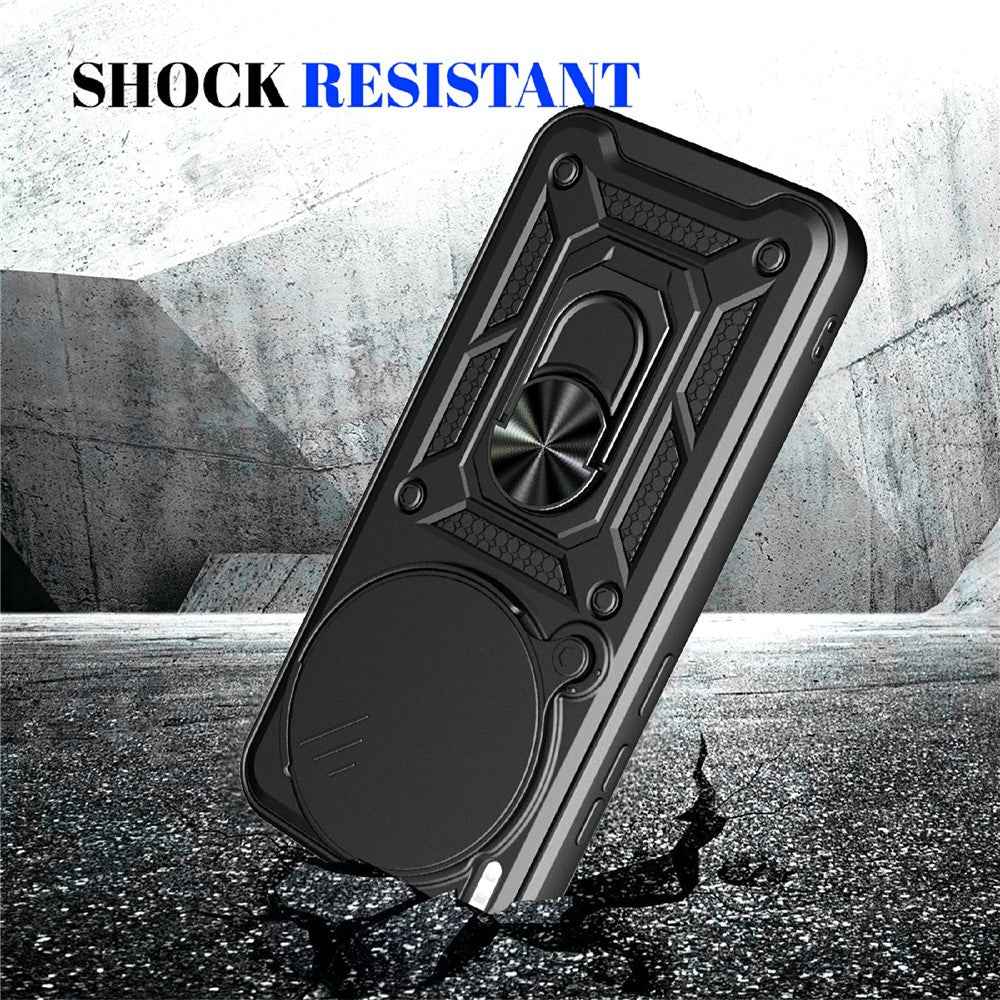 For vivo X300 5G Case with Slide Camera Lid PC + TPU Kickstand Phone Cover - Green