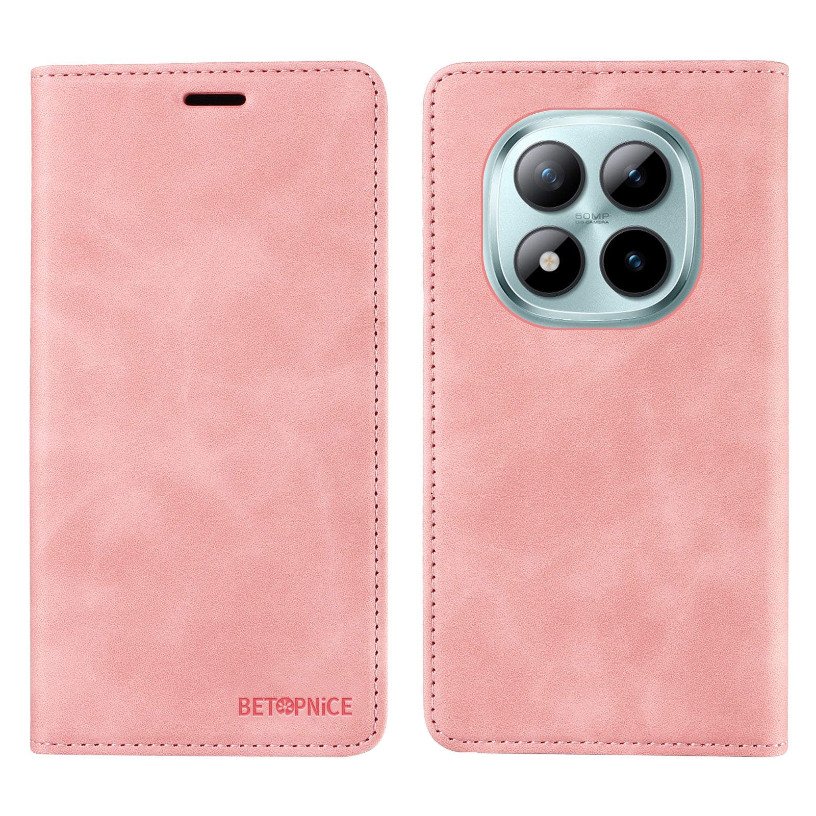 For Xiaomi Poco M8 Pro 5G / Redmi Note 15 Pro+ 5G (Global) Case BETOPNICE Magnetic Closure RFID Blocking Wallet Stand Leather Phone Cover - Pink