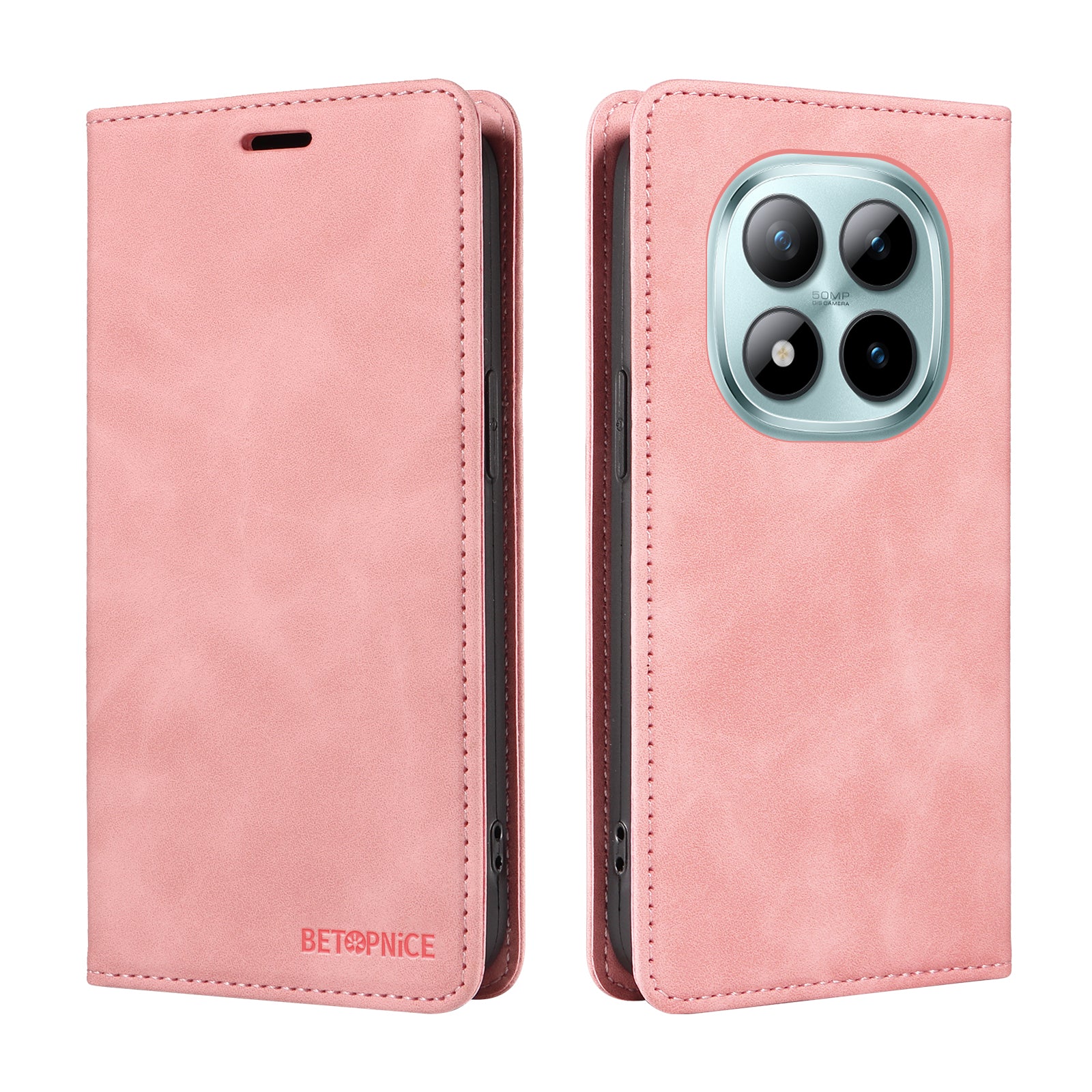 For Xiaomi Poco M8 Pro 5G / Redmi Note 15 Pro+ 5G (Global) Case BETOPNICE Magnetic Closure RFID Blocking Wallet Stand Leather Phone Cover - Pink