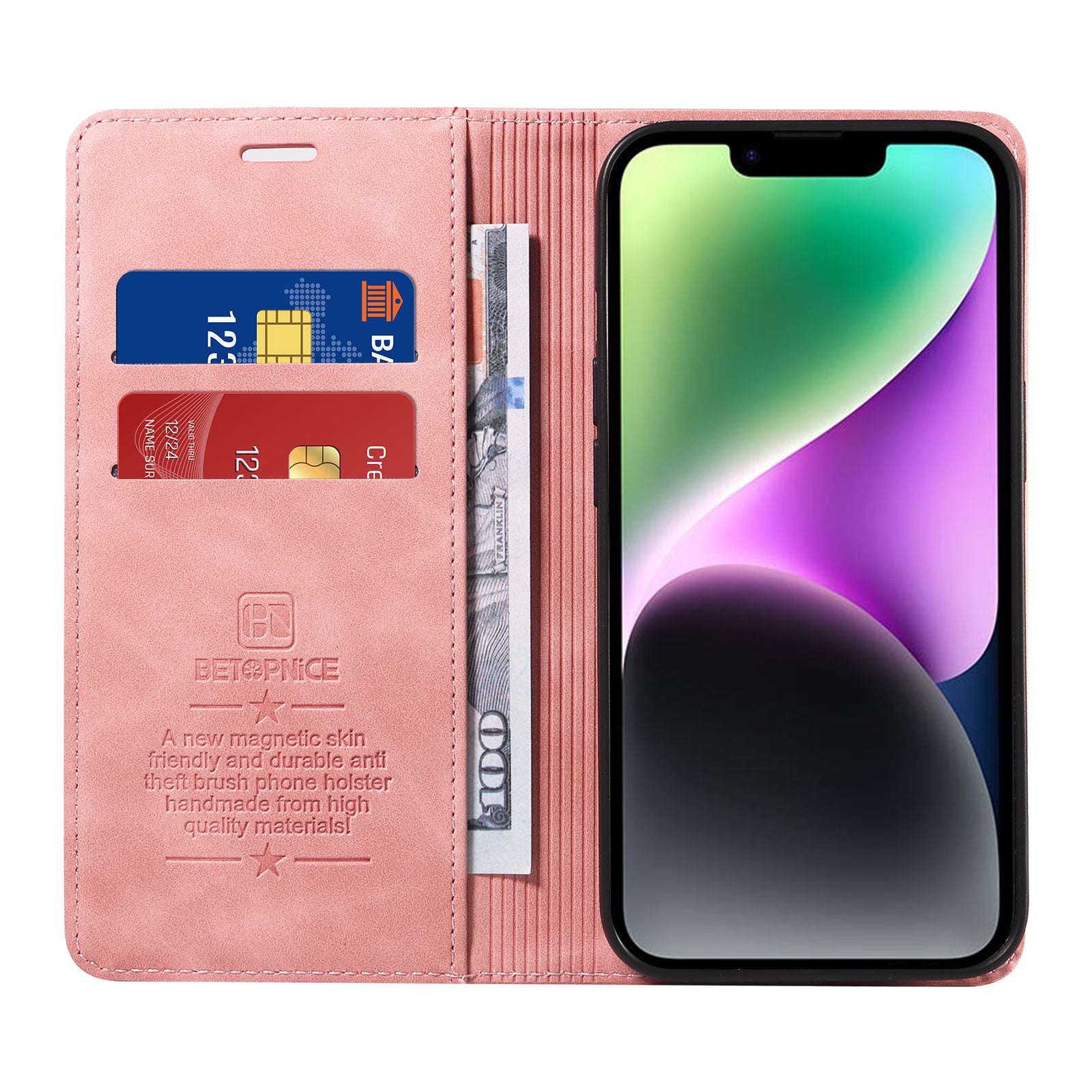 For Xiaomi Poco M8 Pro 5G / Redmi Note 15 Pro+ 5G (Global) Case BETOPNICE Magnetic Closure RFID Blocking Wallet Stand Leather Phone Cover - Pink