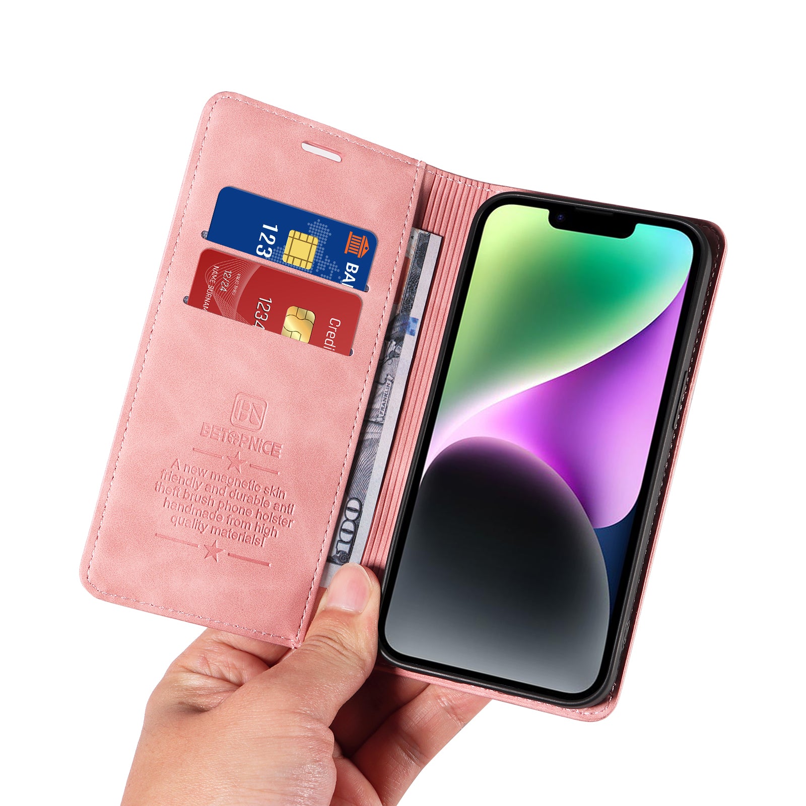 For Xiaomi Poco M8 Pro 5G / Redmi Note 15 Pro+ 5G (Global) Case BETOPNICE Magnetic Closure RFID Blocking Wallet Stand Leather Phone Cover - Pink