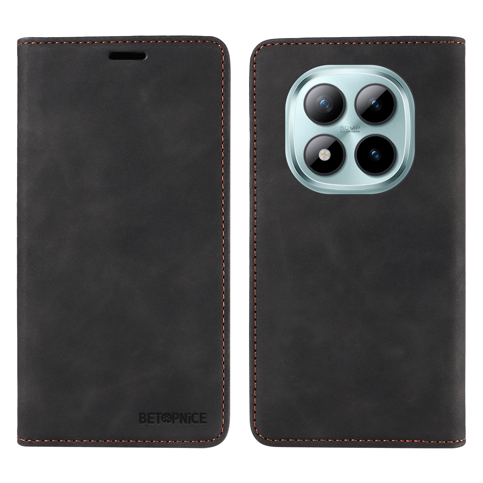 For Xiaomi Poco M8 Pro 5G / Redmi Note 15 Pro+ 5G (Global) Case BETOPNICE Magnetic Closure RFID Blocking Wallet Stand Leather Phone Cover - Black