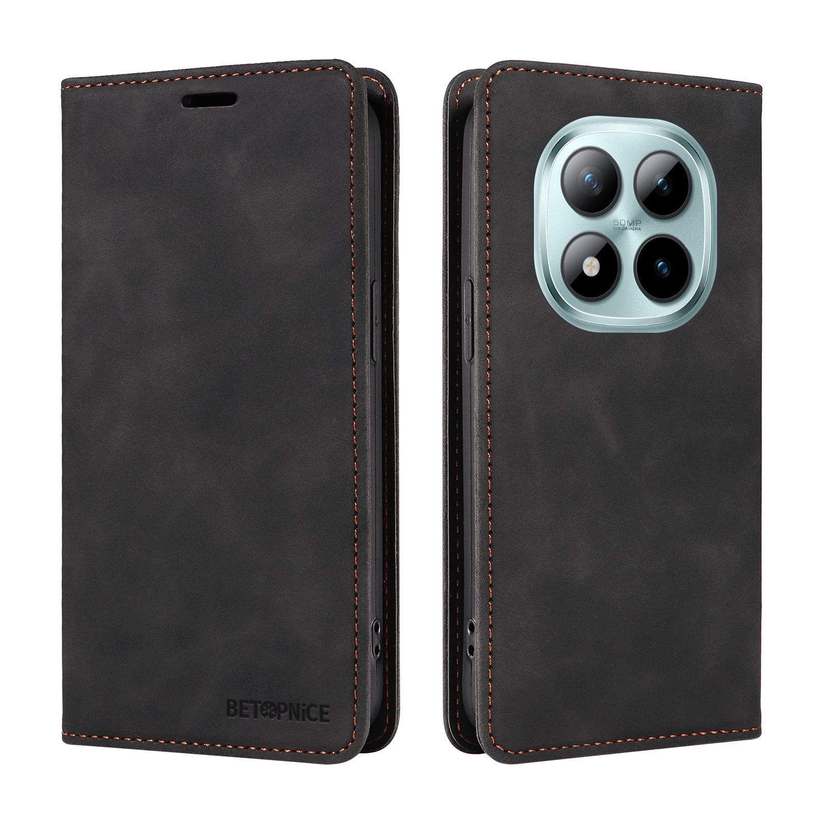 For Xiaomi Poco M8 Pro 5G / Redmi Note 15 Pro+ 5G (Global) Case BETOPNICE Magnetic Closure RFID Blocking Wallet Stand Leather Phone Cover - Black