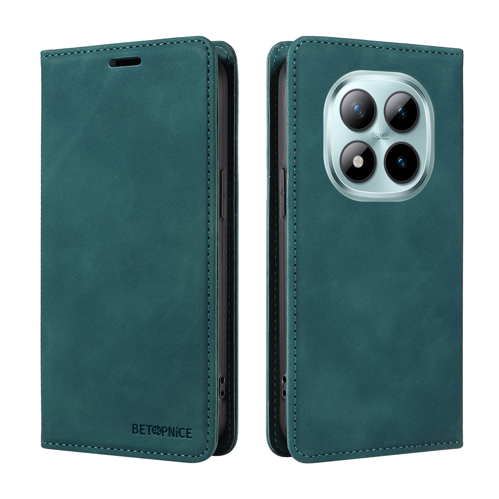 For Xiaomi Poco M8 Pro 5G / Redmi Note 15 Pro+ 5G (Global) Case BETOPNICE Magnetic Closure RFID Blocking Wallet Stand Leather Phone Cover - Green