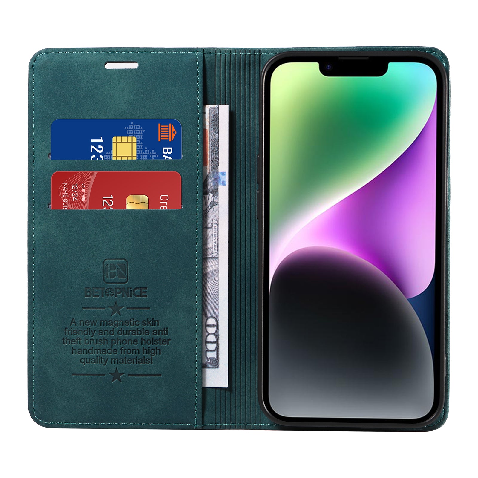For Xiaomi Poco M8 Pro 5G / Redmi Note 15 Pro+ 5G (Global) Case BETOPNICE Magnetic Closure RFID Blocking Wallet Stand Leather Phone Cover - Green